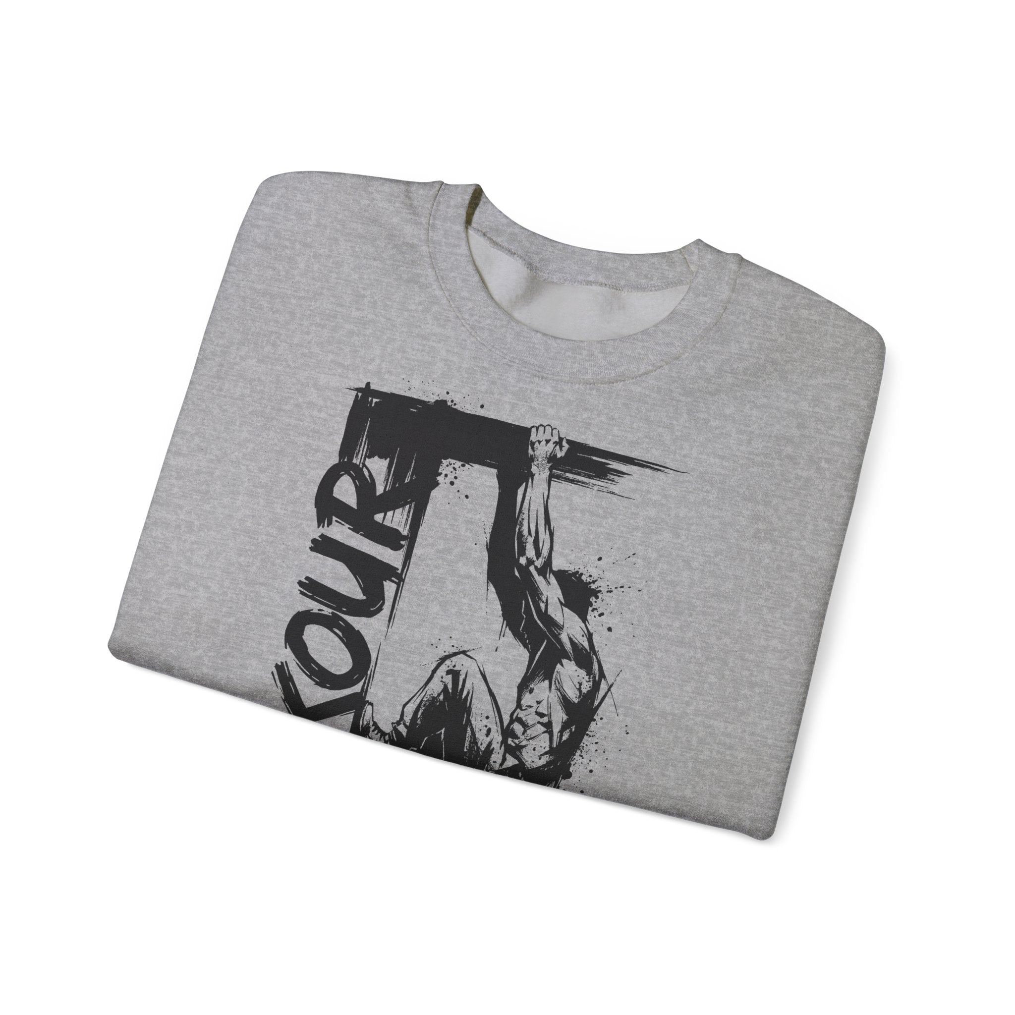Parkour 08: Frontprint, Unisex Sweatshirt - Urban Stunt Silhouette Crewneck