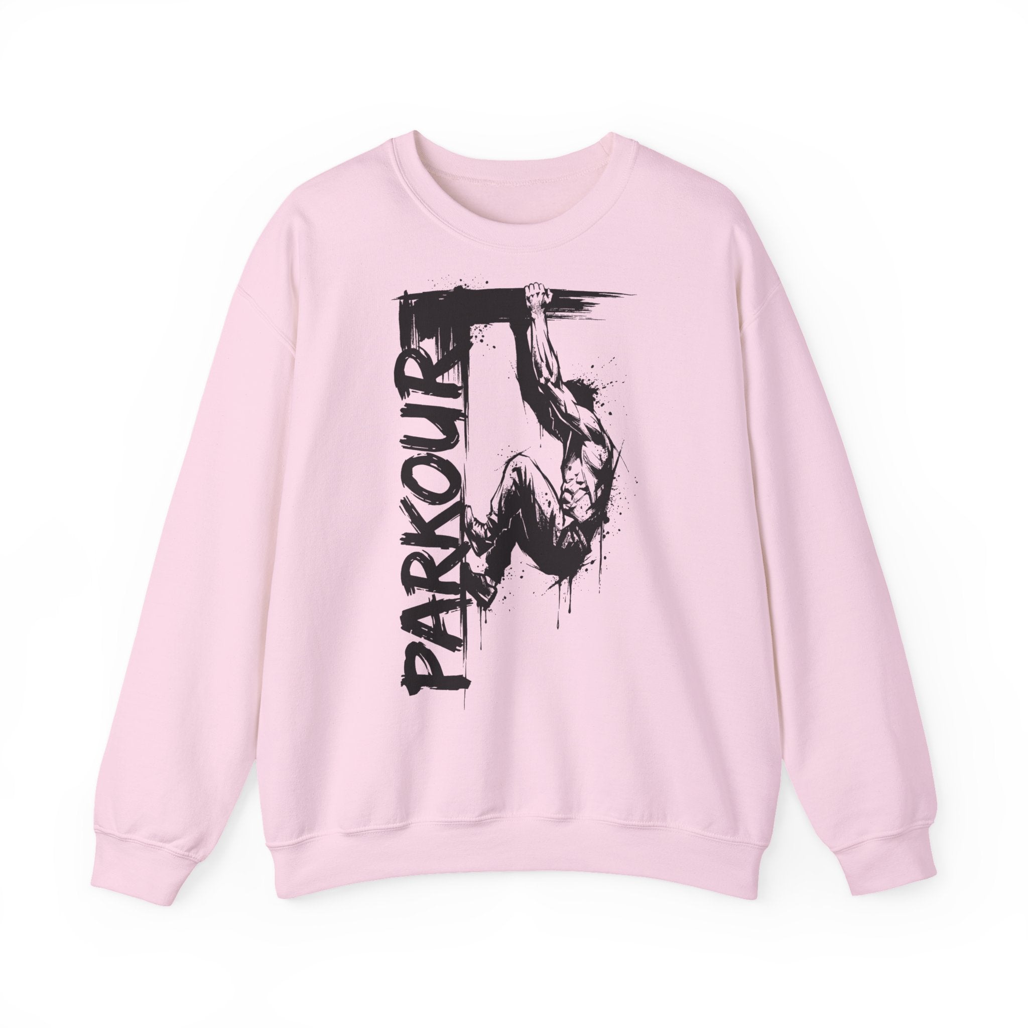 Parkour 08: Frontprint, Unisex Sweatshirt - Urban Stunt Silhouette Crewneck