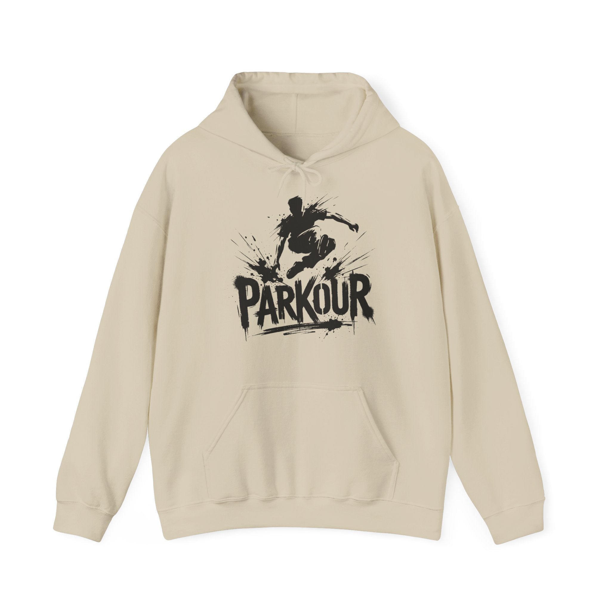 Parkour 01: Frontprint, Unisex Hoodie - Urban Stunt Silhouette Crewneck
