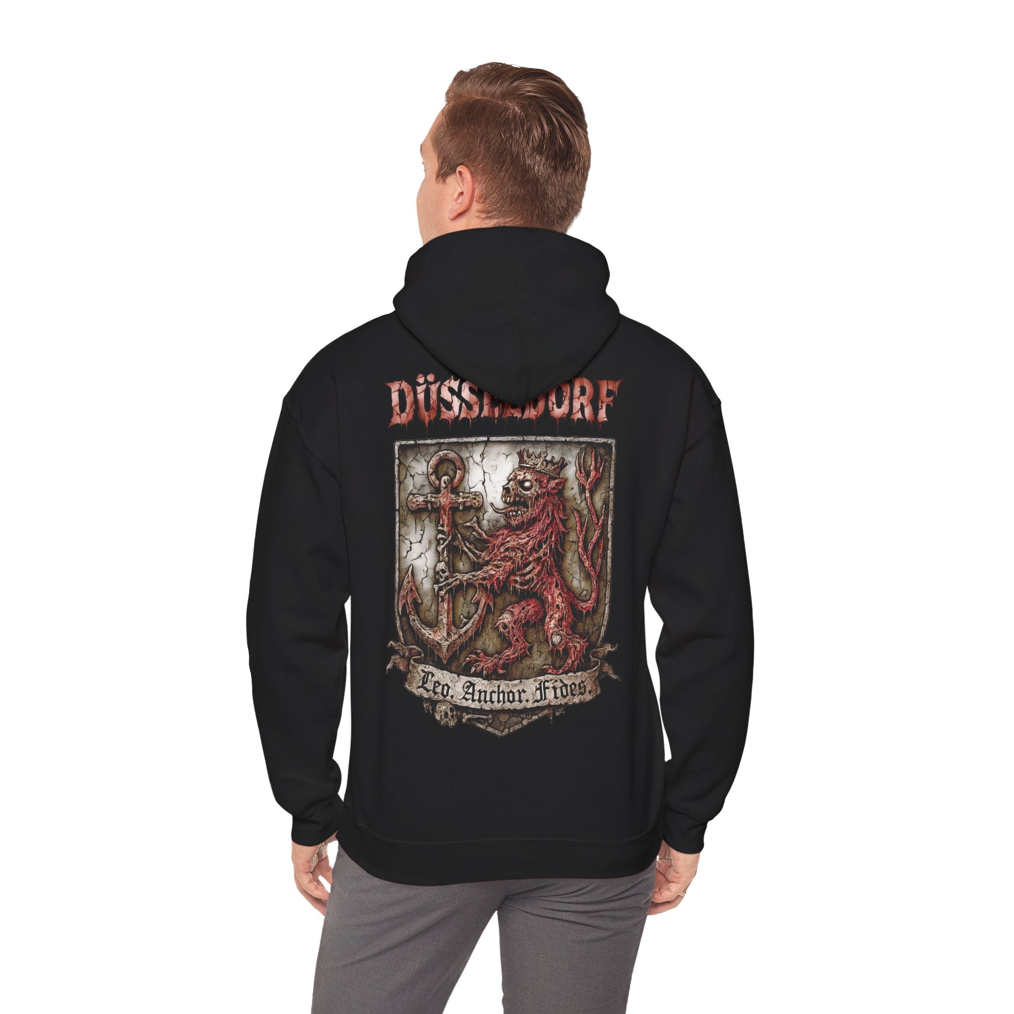 Düsseldorf Front-/Backprint - Fides ultra mortem!  Leo, Anchor, Fides: Grimwater-Edition - Hoodie