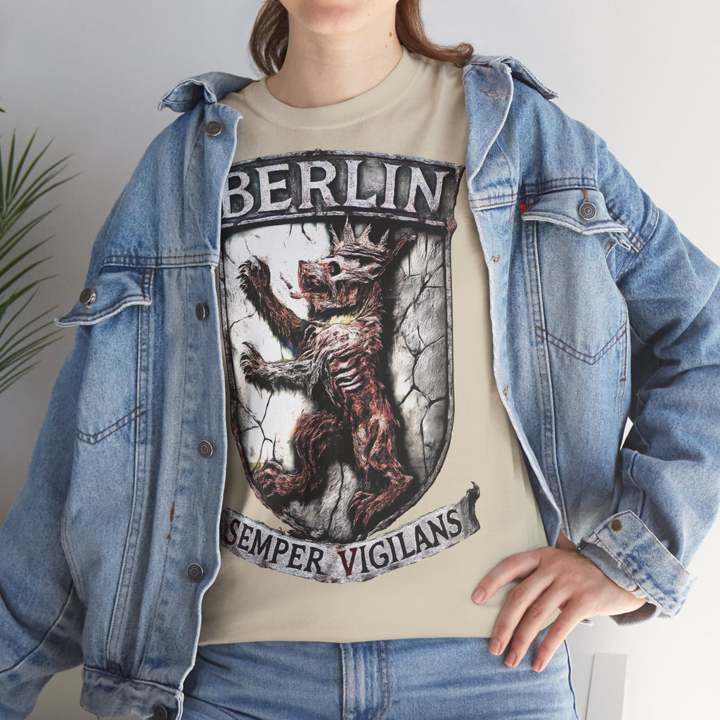 Berlin Bear - Semper Vigilans: Frontprint, Unisex T-Shirt **Grimwater-Edition**
