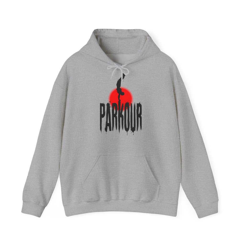 Parkour B: Frontprint, Unisex Sweatshirt - Urban Stunt Silhouette Crewneck