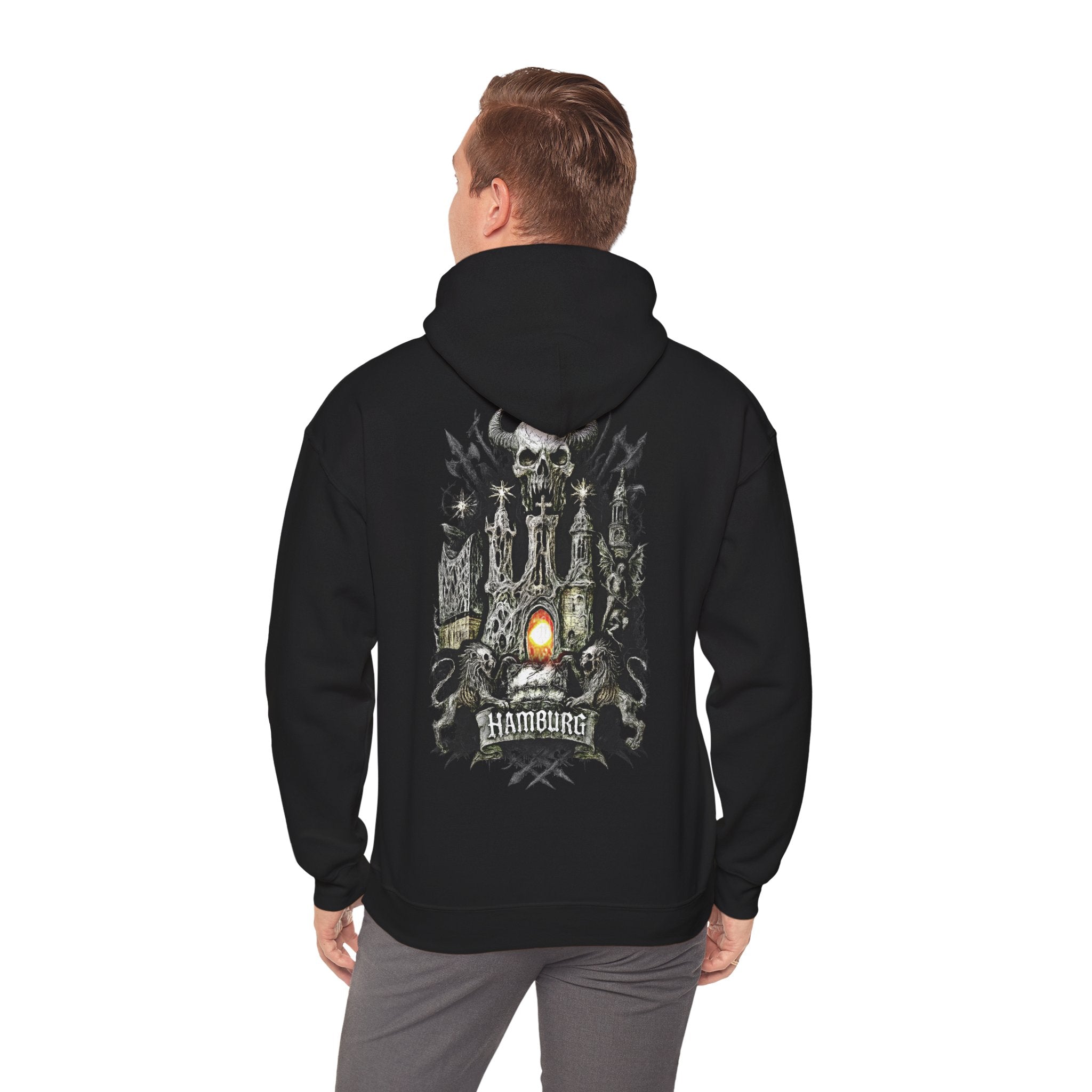 Hamburg "Night Crew" - Front-/Backprint Unisex Hoodie: **Grimwater-Edition**