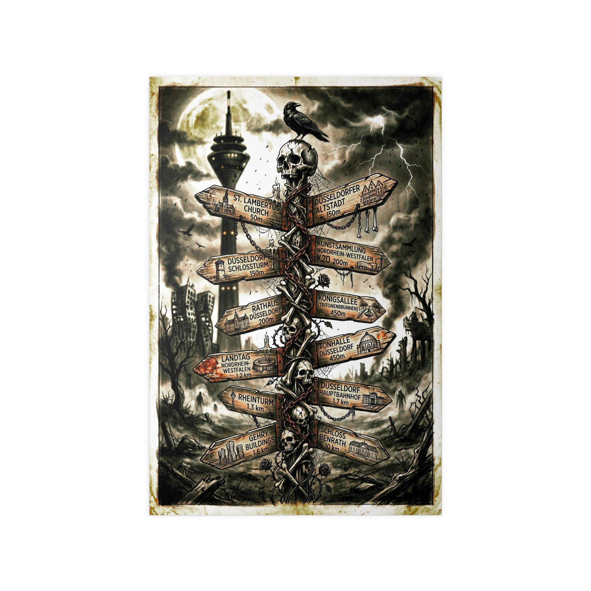 Poster 60 x 90: Düsseldorf - New Dawn Edition Signpost