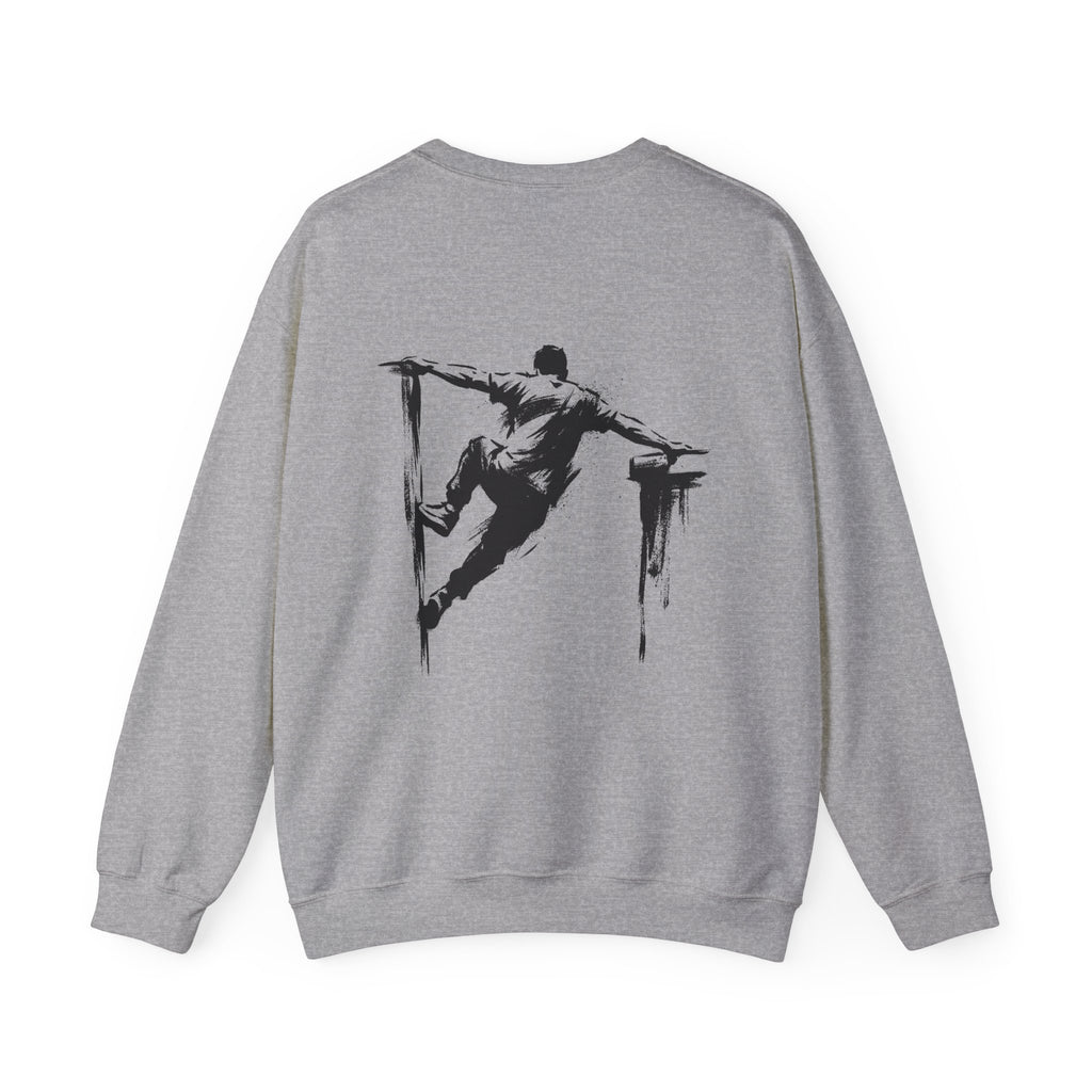 Parkour D: Front-/Backprint, Unisex Sweatshirt - Urban Stunt Silhouette Crewneck