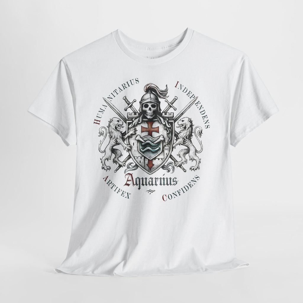 Wassermann: Frontprint, Unisex T-Shirt **Grimwater-Edition** Sternzeichen Astrologie (Aquarius)