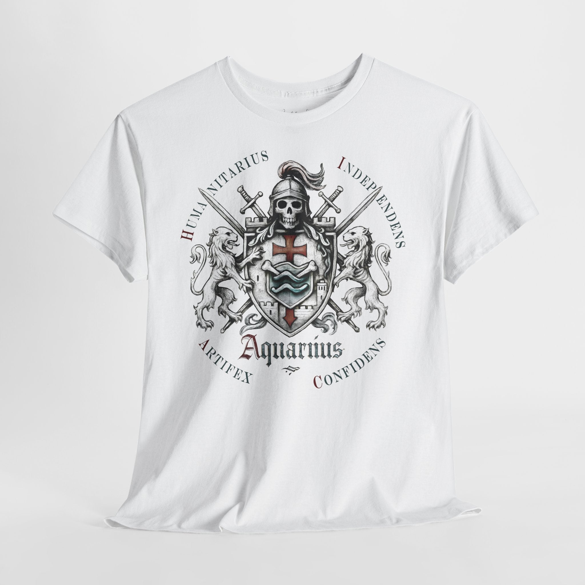 Wassermann: Frontprint, Unisex T-Shirt **Grimwater-Edition** Sternzeichen Astrologie (Aquarius)