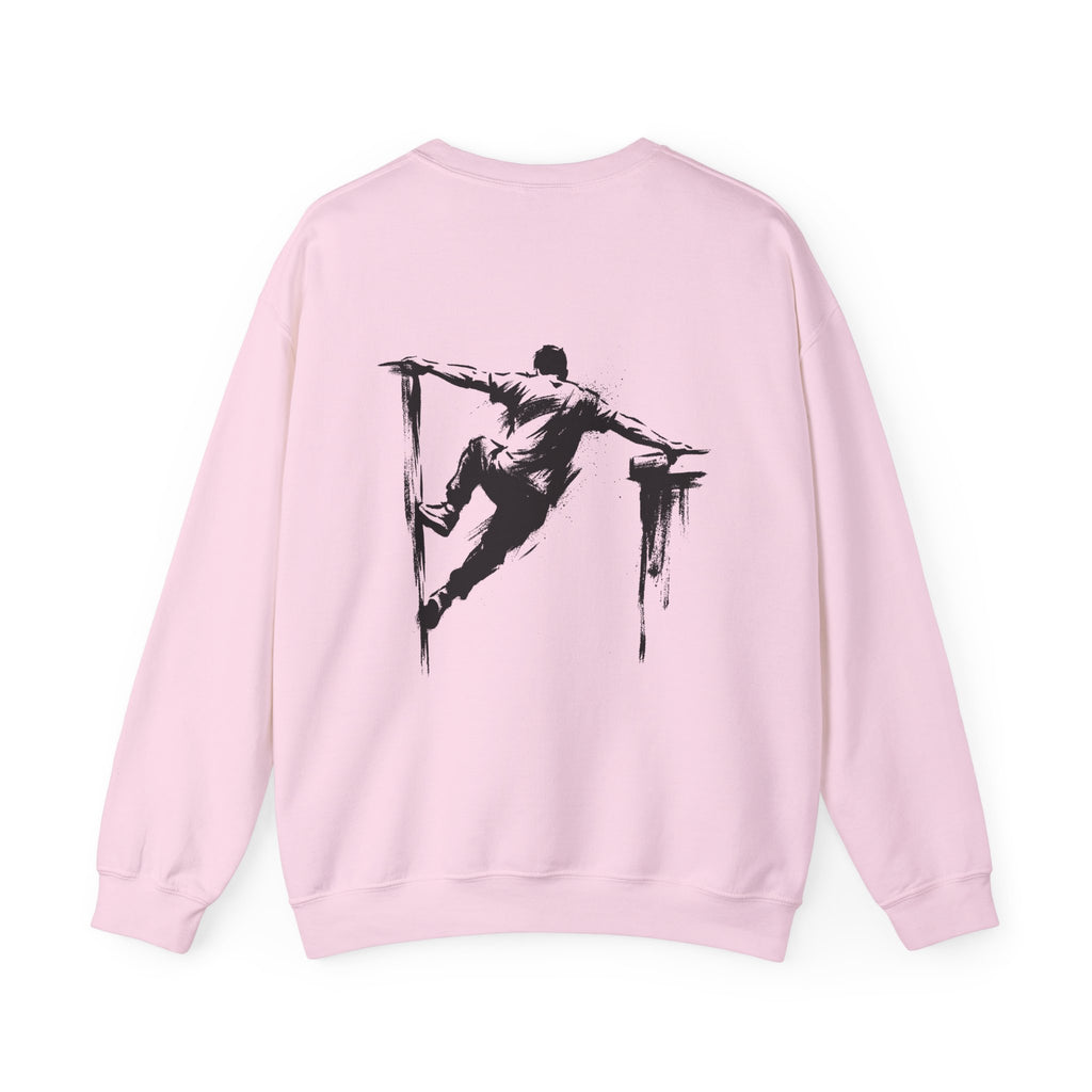 Parkour D: Front-/Backprint, Unisex Sweatshirt - Urban Stunt Silhouette Crewneck