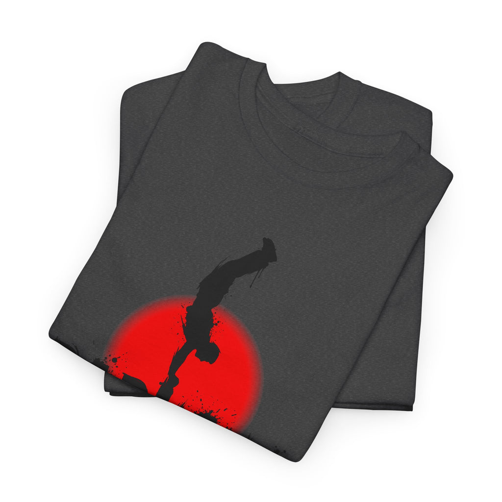 Parkour B: Frontprint, Unisex T-Shirt - Urban Stunt Silhouette Crewneck