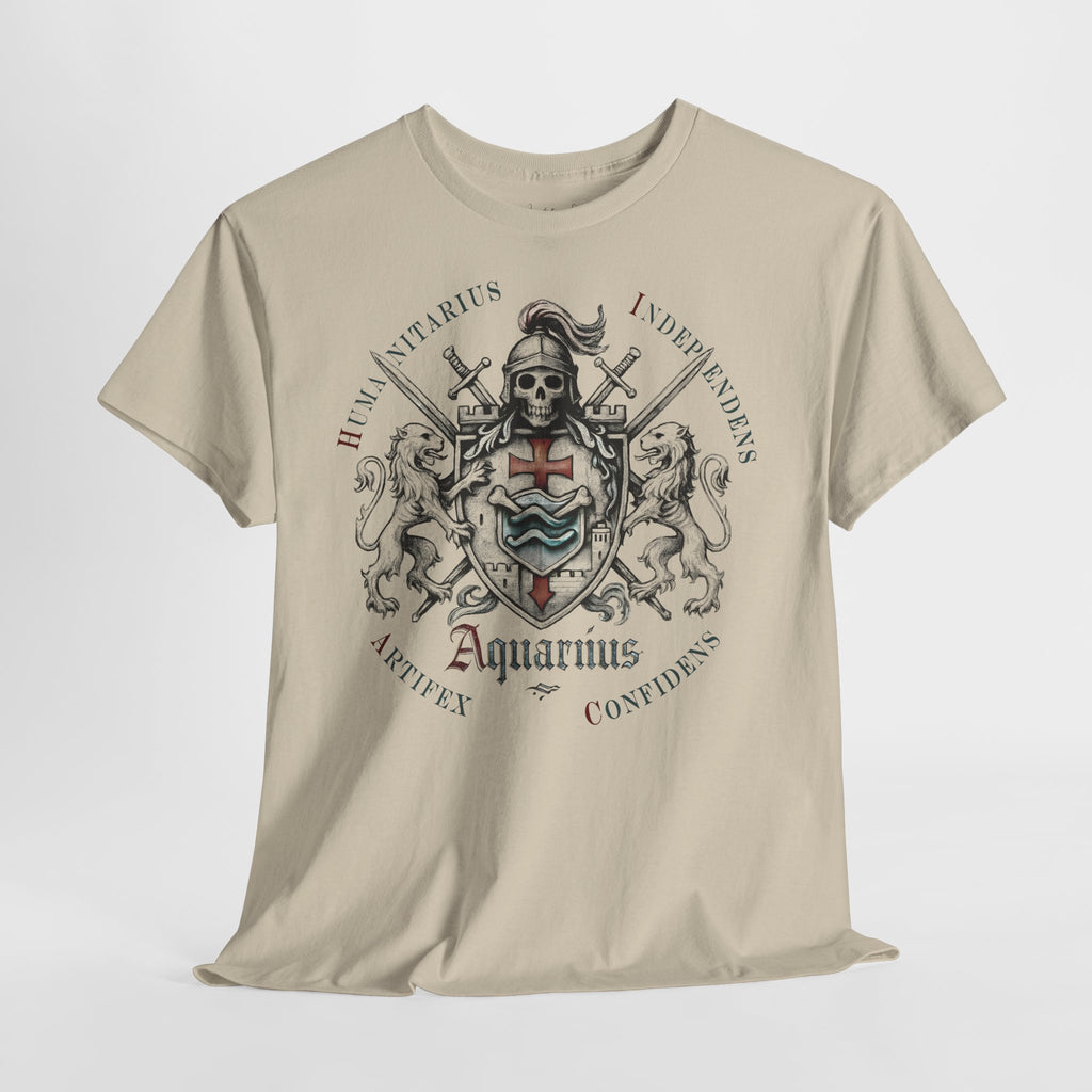 Wassermann: Frontprint, Unisex T-Shirt **Grimwater-Edition** Sternzeichen Astrologie (Aquarius)
