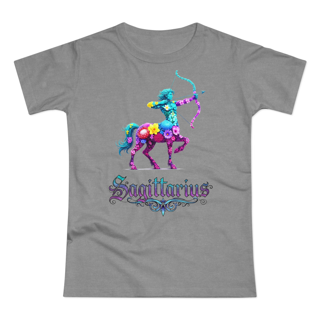 Schütze: Frontprint, Womens' T-Shirt, florales Sternzeichen, Zodiac Astrologie (Sagittarius)