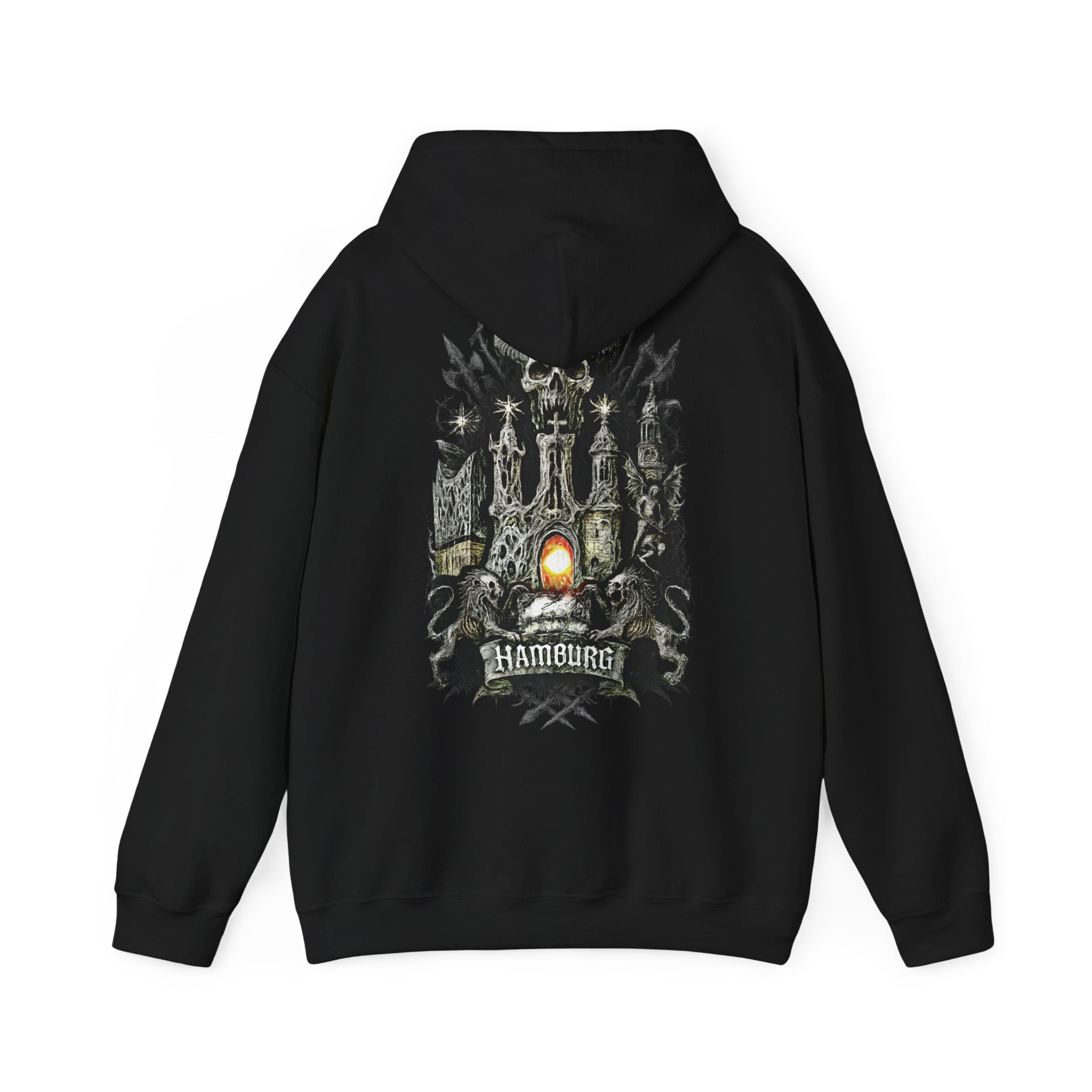 Hamburg "Night Crew" - Front-/Backprint Unisex Hoodie: **Grimwater-Edition**