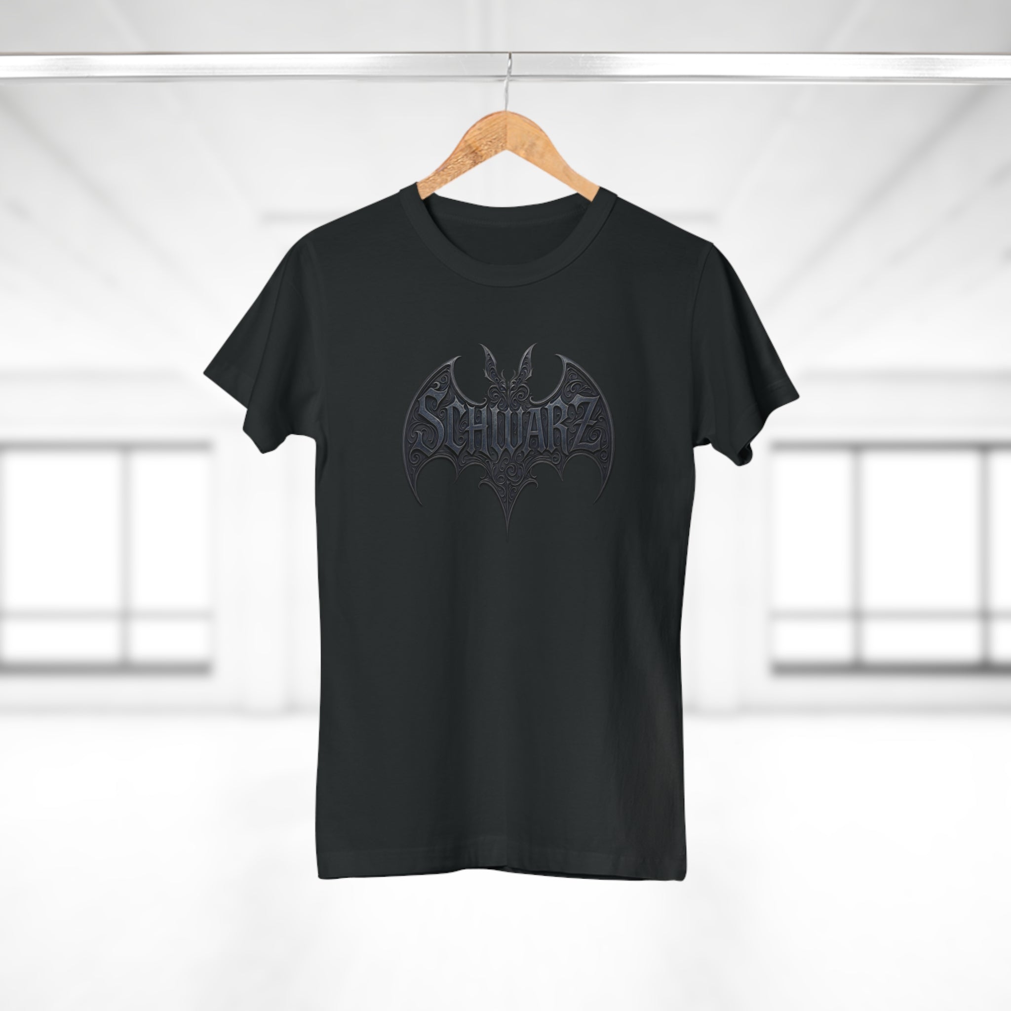 Fledermaus SCHWARZ, Frontprint, Womens' T-Shirt, Gothic Bat