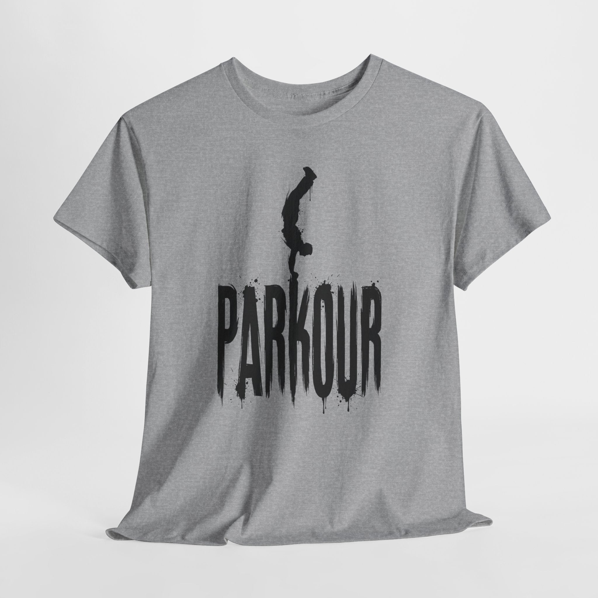 Parkour 03: Frontprint, Unisex T-Shirt - Urban Stunt Silhouette Crewneck
