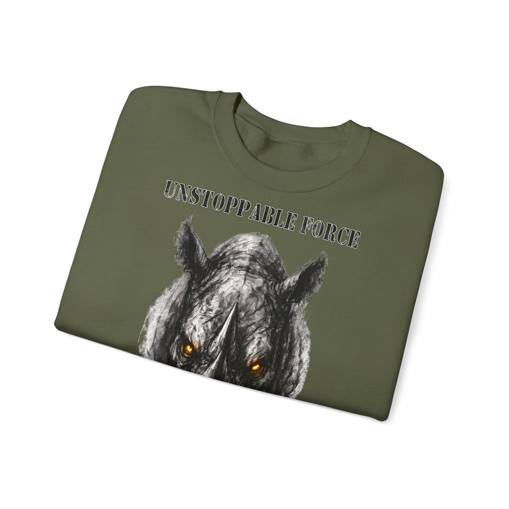 Nashorn - Unstoppable Force: Animals-Collection, Frontprint, Unisex Sweatshirt
