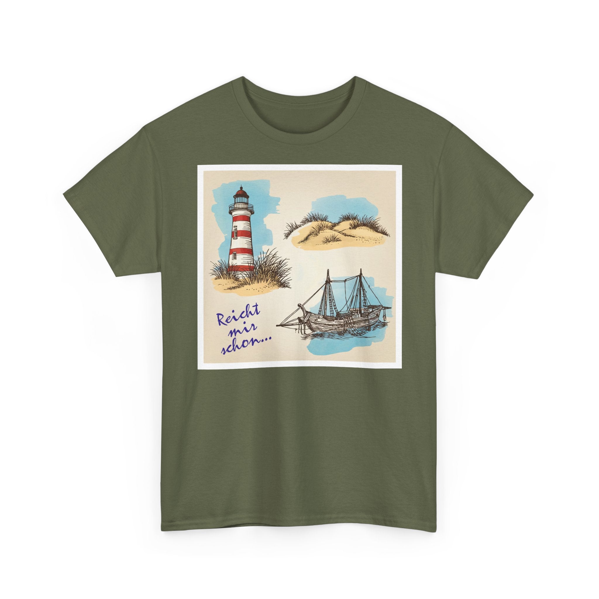 Nordsee, Ostsee - Reicht mir schon! Frontprint, Unisex T-Shirt