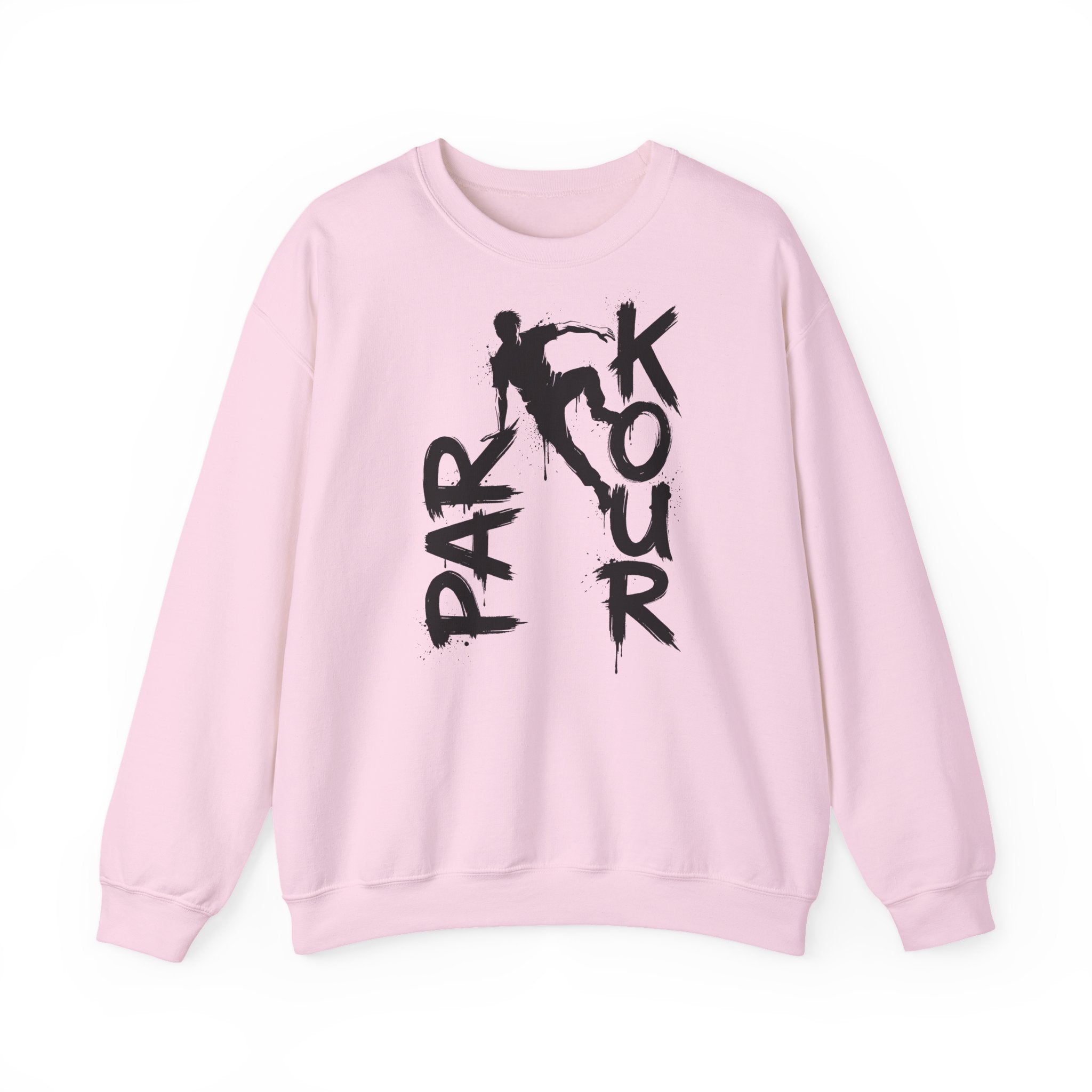 Parkour 11: Frontprint, Unisex Sweatshirt - Urban Stunt Silhouette Crewneck