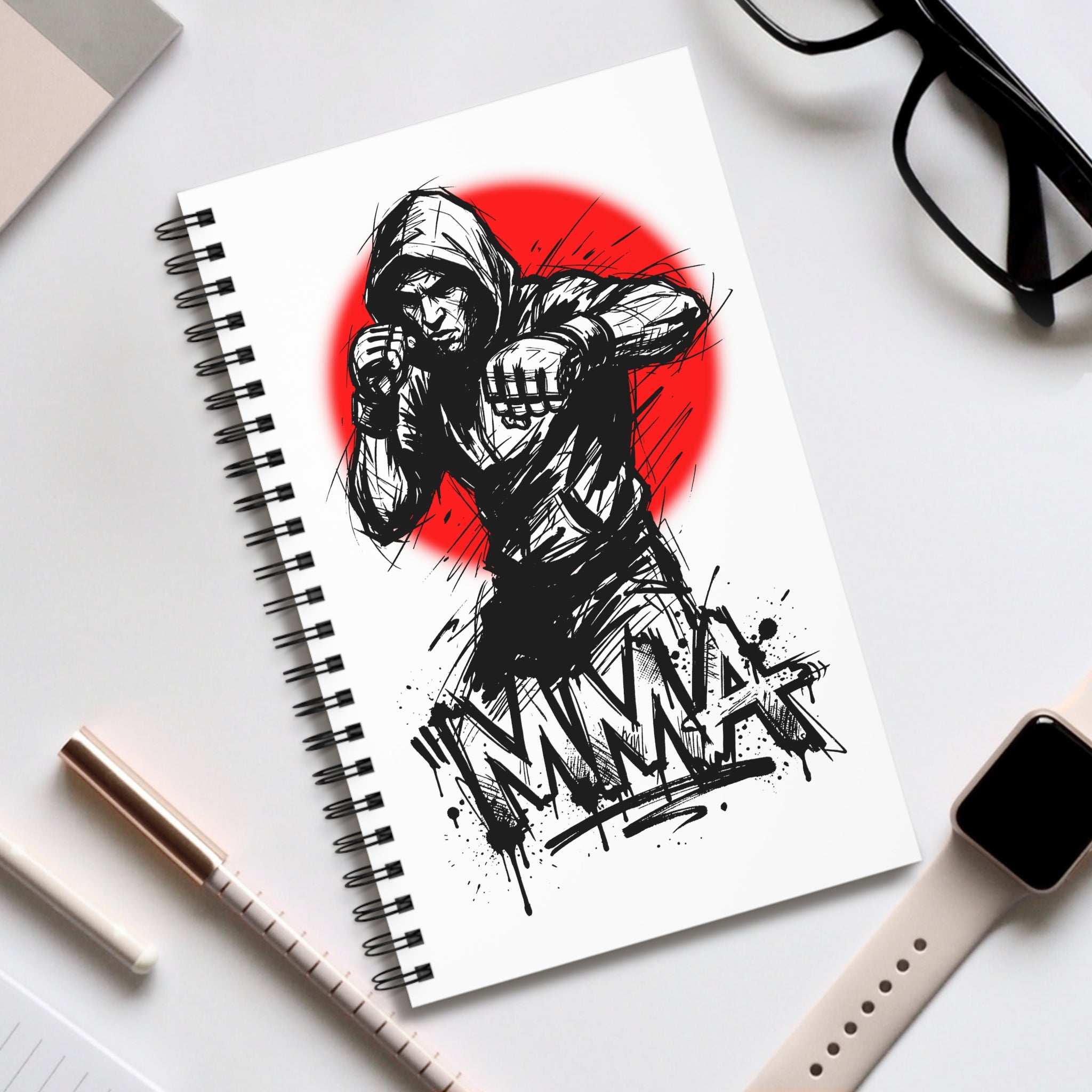 Mixed Martial Arts (MMA) Spiralblock - 80 Blatt versch. Design