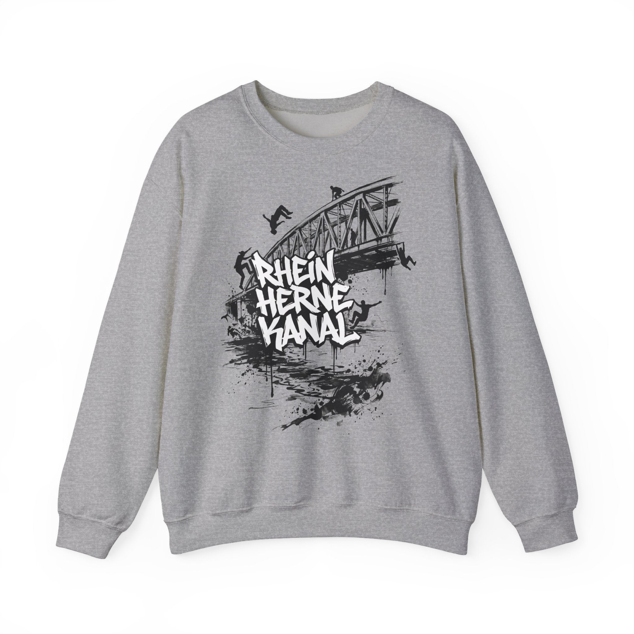 Parkour C: Frontprint, Unisex Sweatshirt - Urban Stunt Silhouette Crewneck