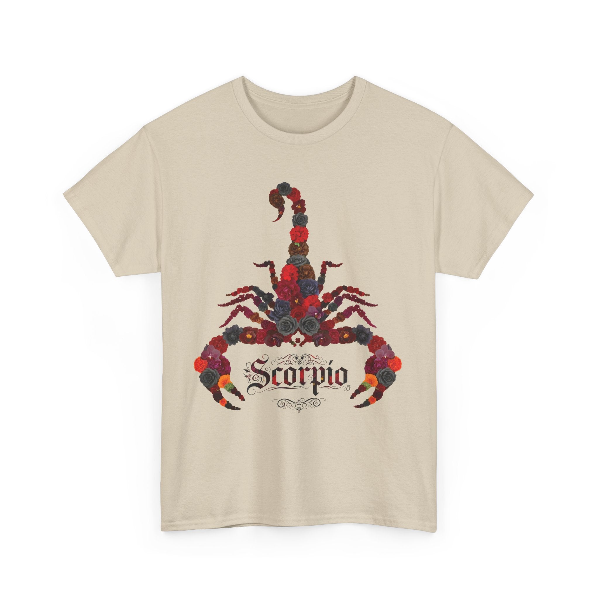 Scorpio Floral Zodiac Tee, Unisex Cotton Tee | Astrology Shirt, Zodiac Gift, Horoscope Apparel, Casual Wear, Birthday Present