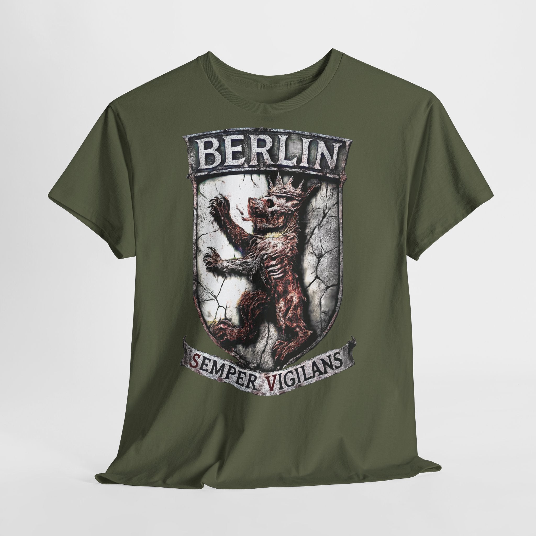 Berlin Bear - Semper Vigilans: Frontprint, Unisex T-Shirt **Grimwater-Edition**