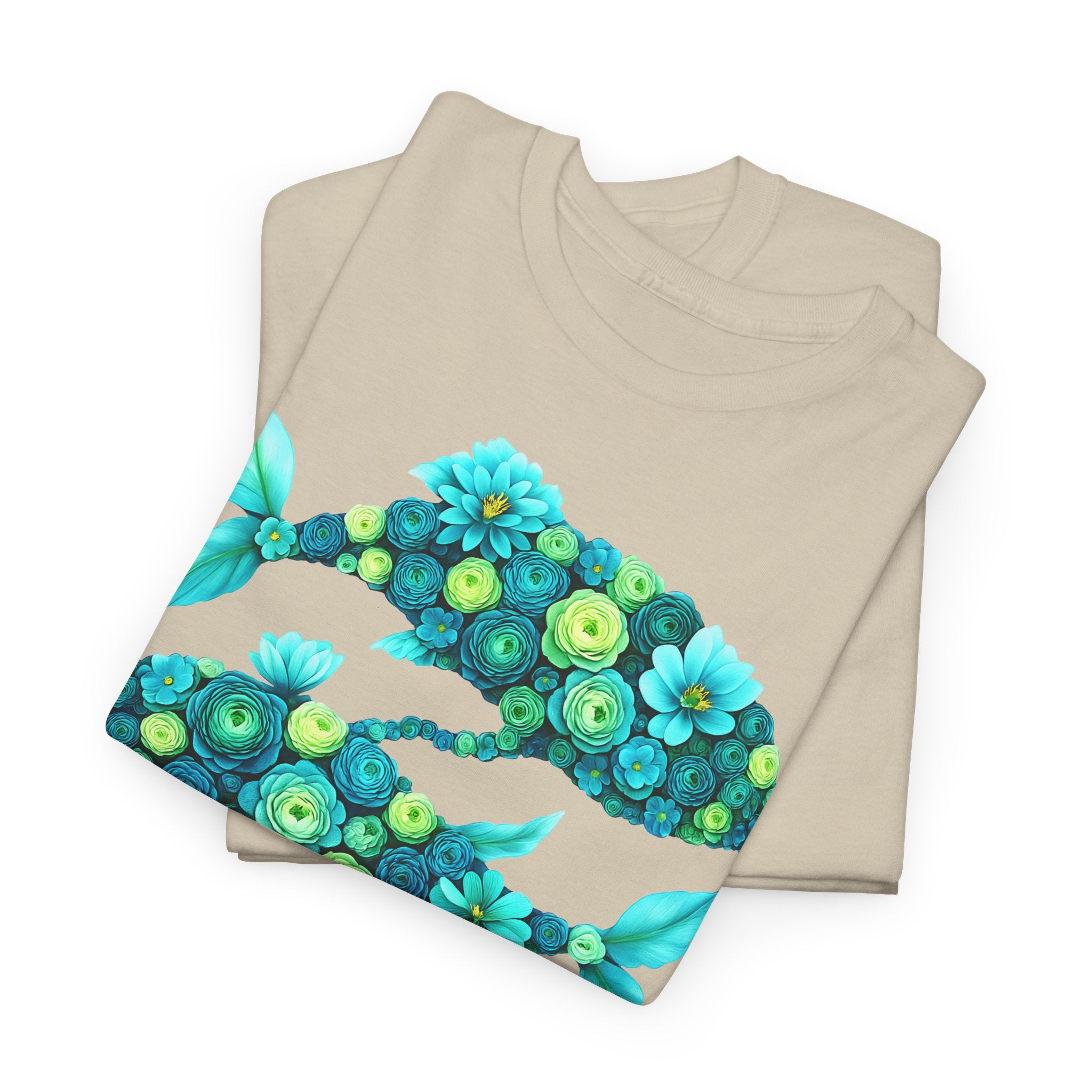 Fische: Frontprint, Unisex T-Shirt - Florales Sternzeichen Astrologie (Pisces)