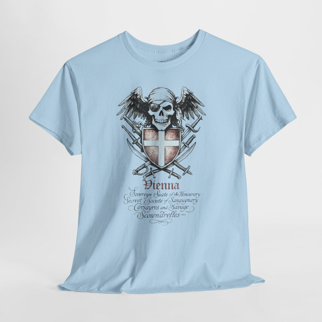 Grimwater Edition - Vienna, the sinister old headquarter of the Secret Society of bloodthirsty Pirates, Skull and Sword Gothic T-shirt