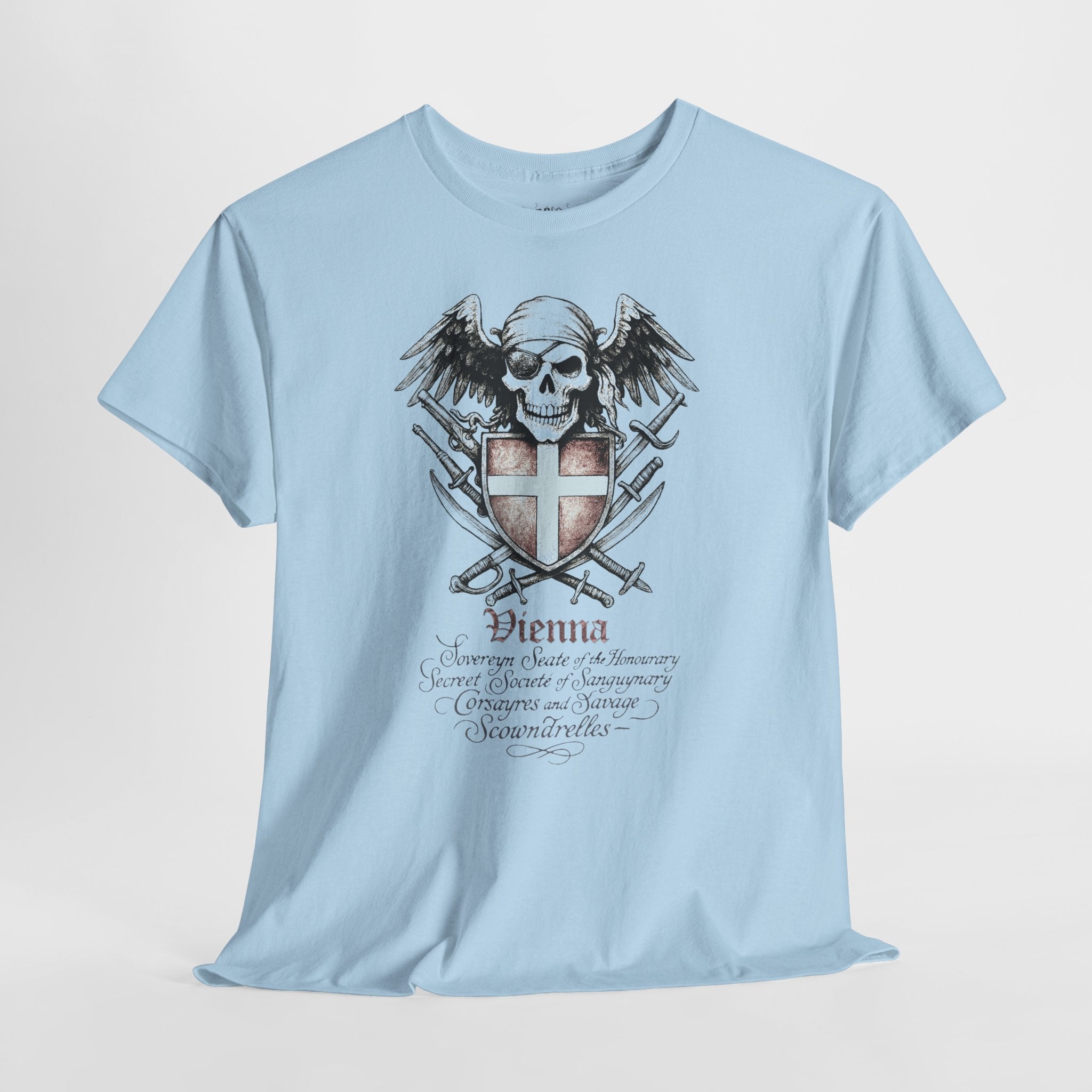 Grimwater Edition - Vienna, the sinister old headquarter of the Secret Society of bloodthirsty Pirates, Skull and Sword Gothic T-shirt