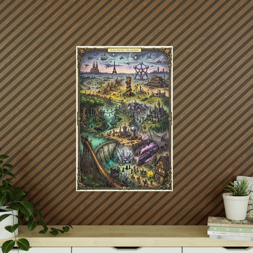 Poster 60 x 90: Brocken (After Dark Collection) - Harz blickt West
