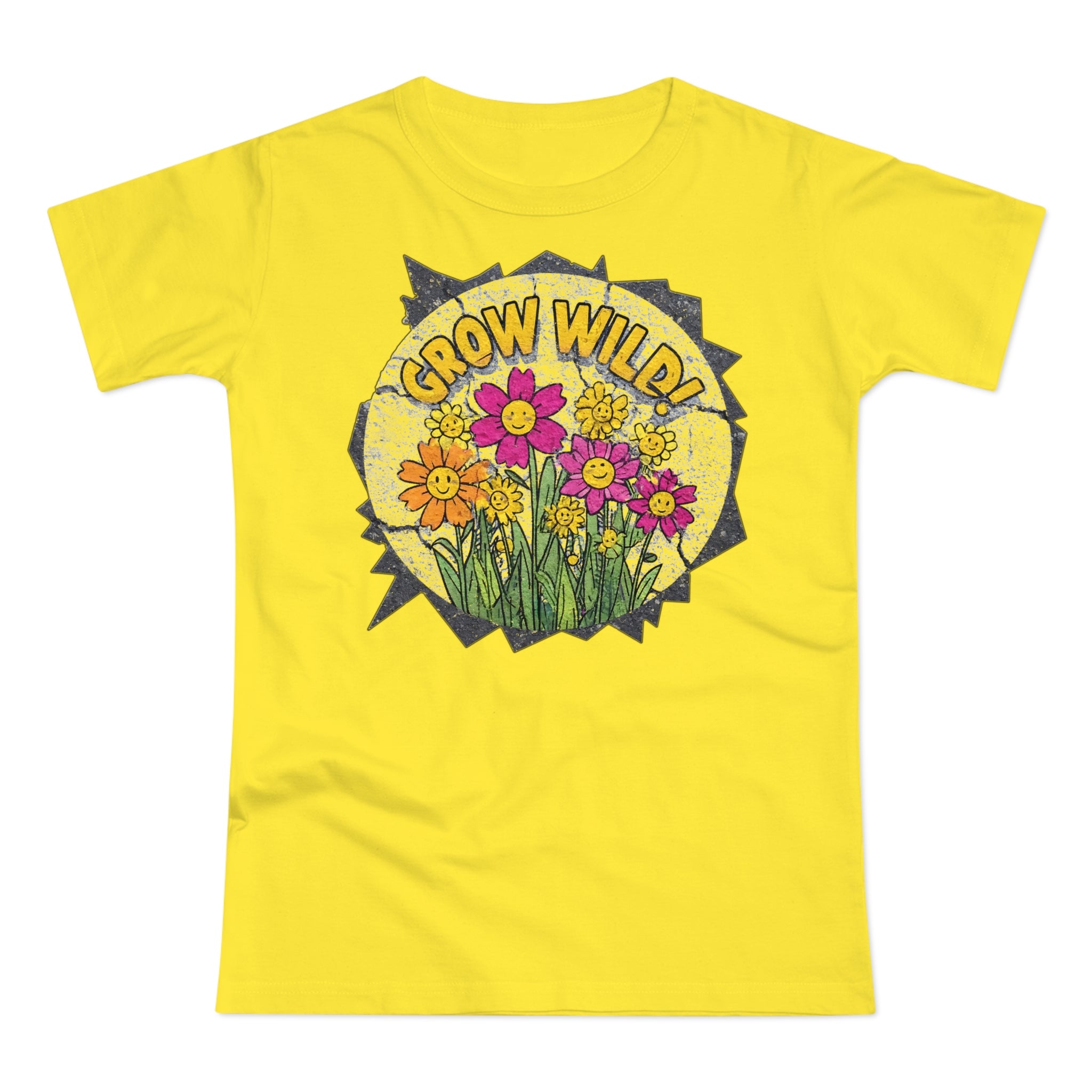 Grow Wild', Frontprint, Women's T-Shirt, Floral Tee for Garden Lovers, Spring Fashion, Eco-Friendly Gift, Nature-Inspired Apparel