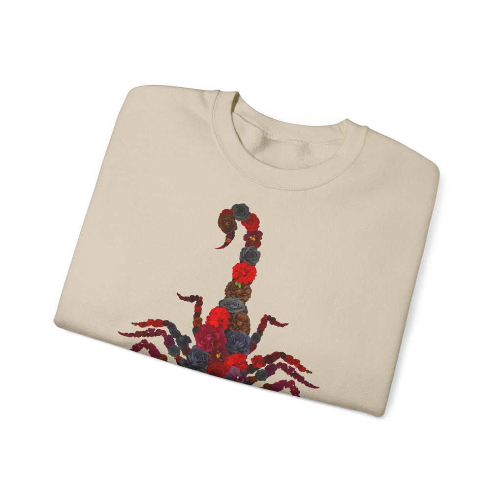 Skorpion: Frontprint, Unisex Sweatshirt, florales Sternzeichen, Zodiac Astrologie (Scorpio)