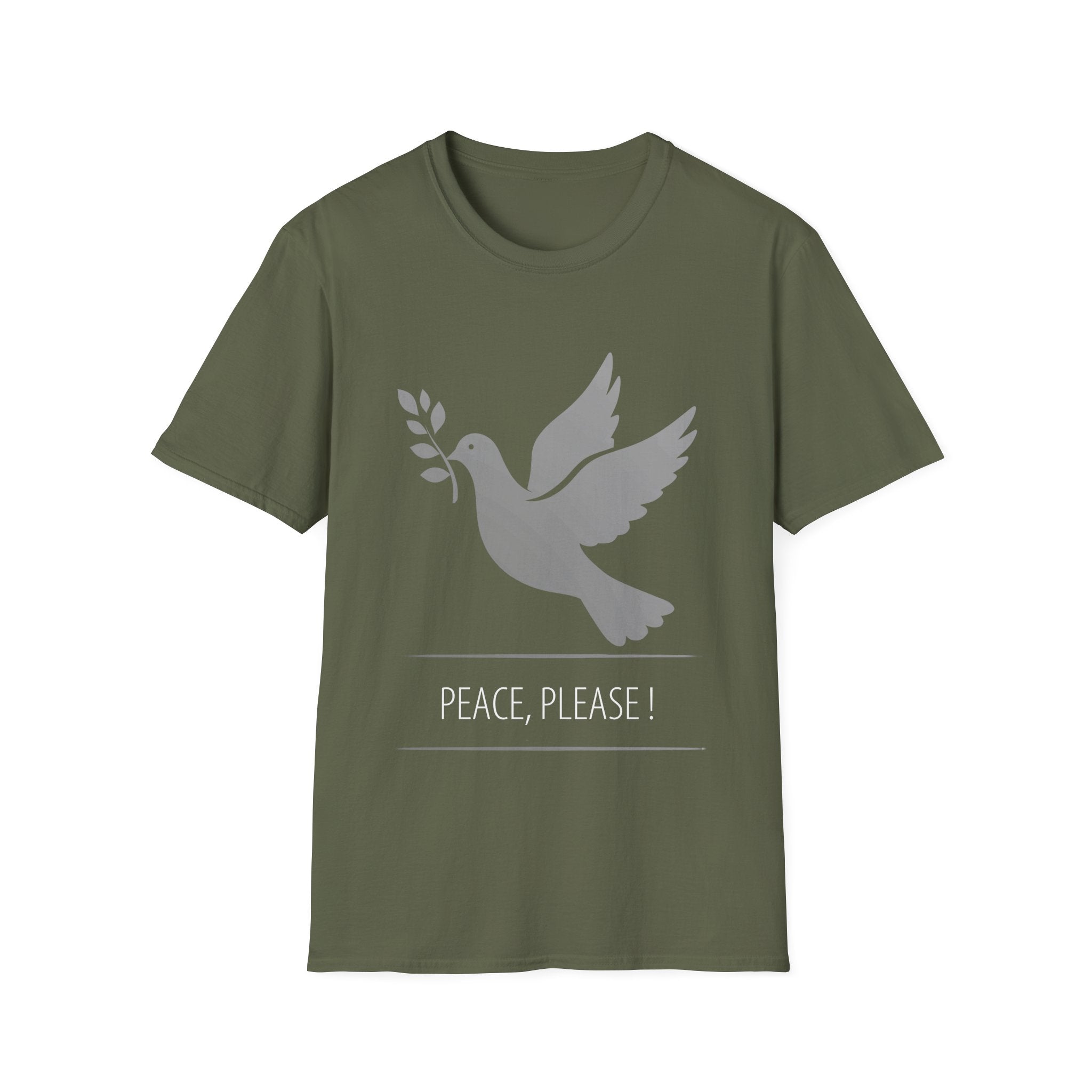 Fading Dove - Peace, Please: Frontprint, Unisex (Slim) T-Shirt