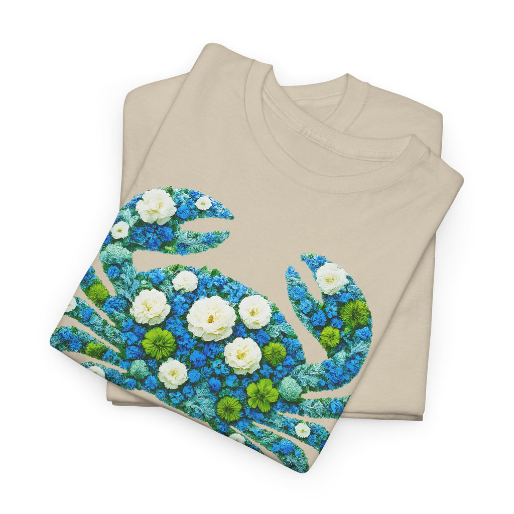 Krebs: Frontprint, Unisex T-Shirt - Florales Sternzeichen Astrologie (Cancer)
