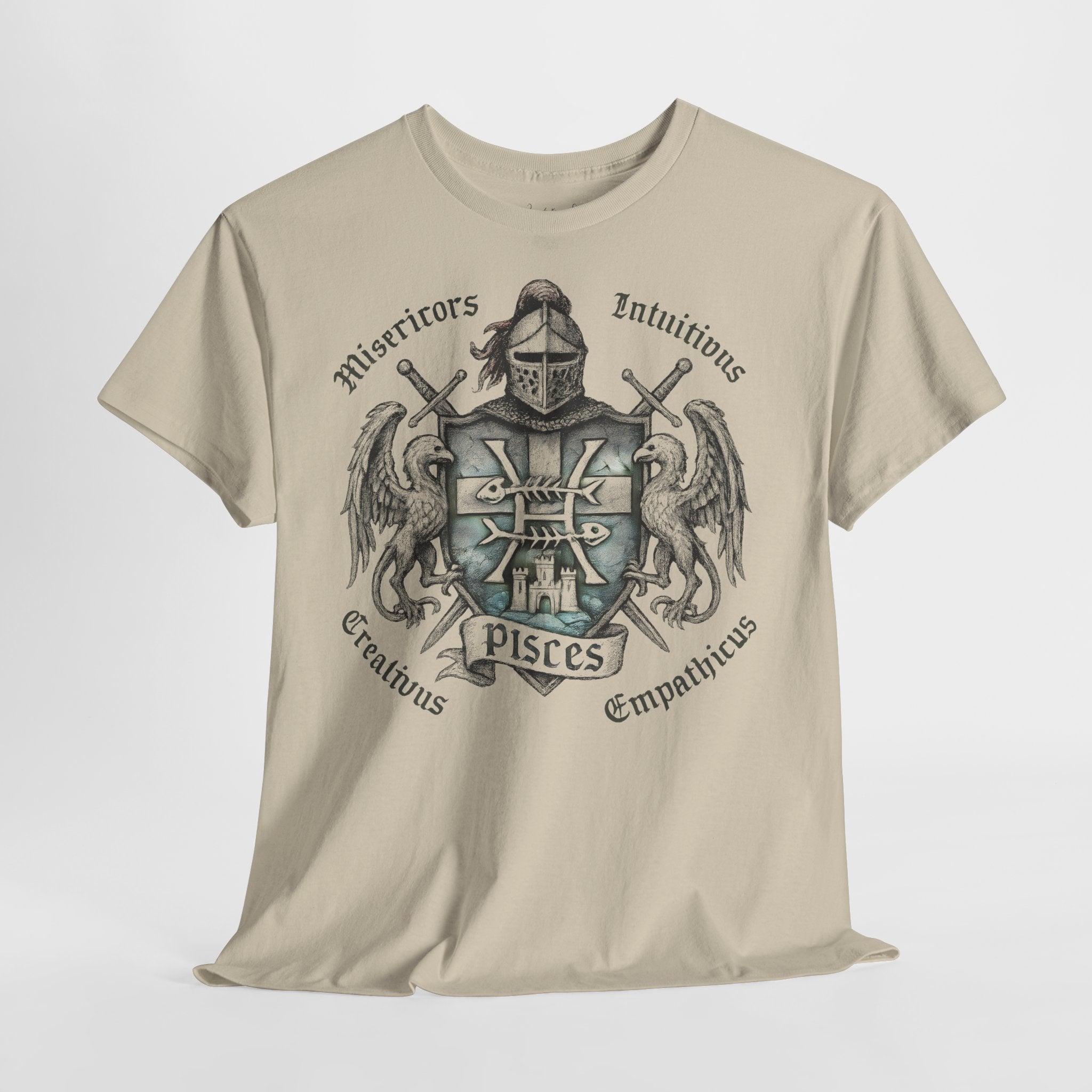 Fische: Frontprint, Unisex T-Shirt **Grimwater-Edition** Sternzeichen Astrologie (Pisces)