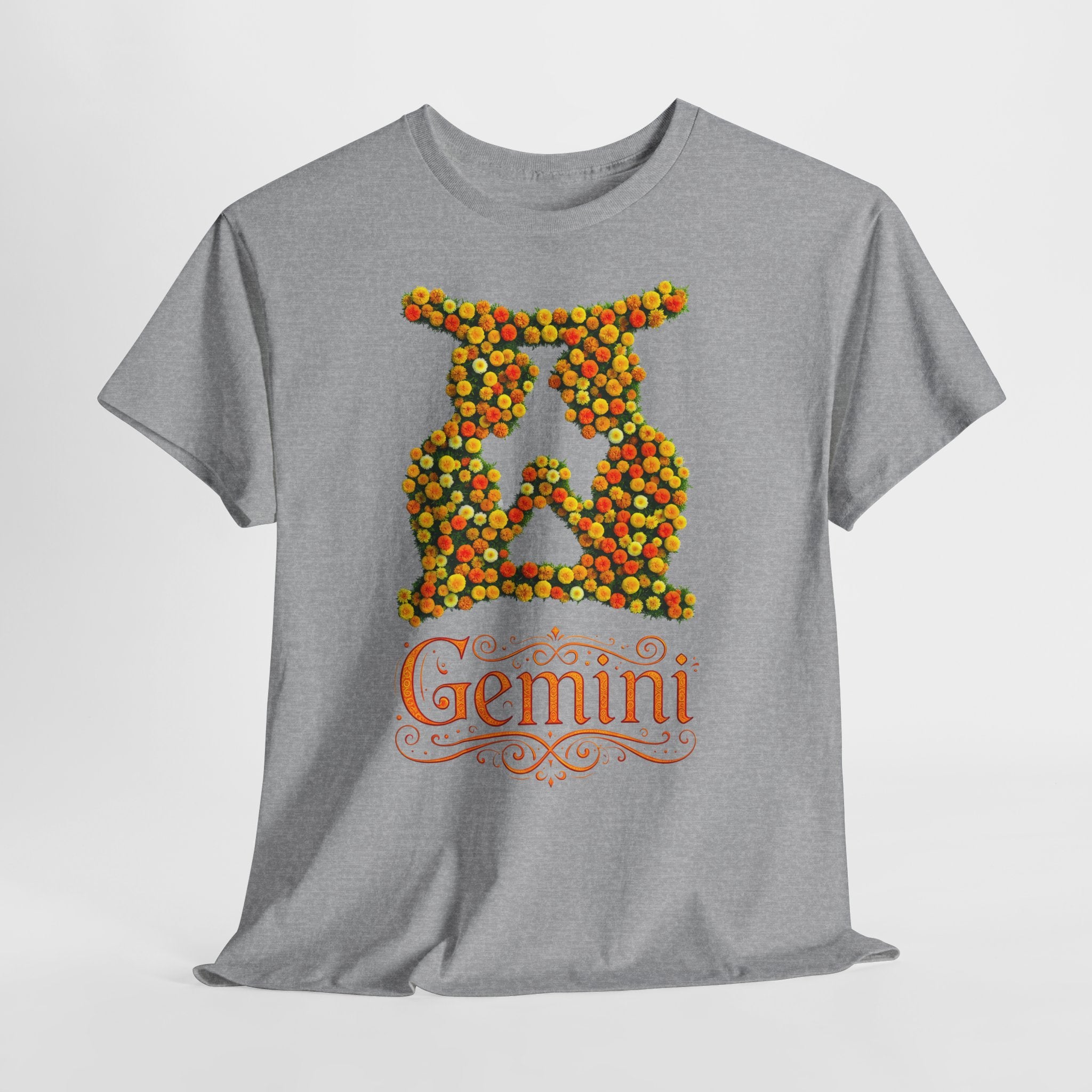 Zwilling: Frontprint, Unisex T-Shirt - Florales Sternzeichen Astrologie (Gemini)
