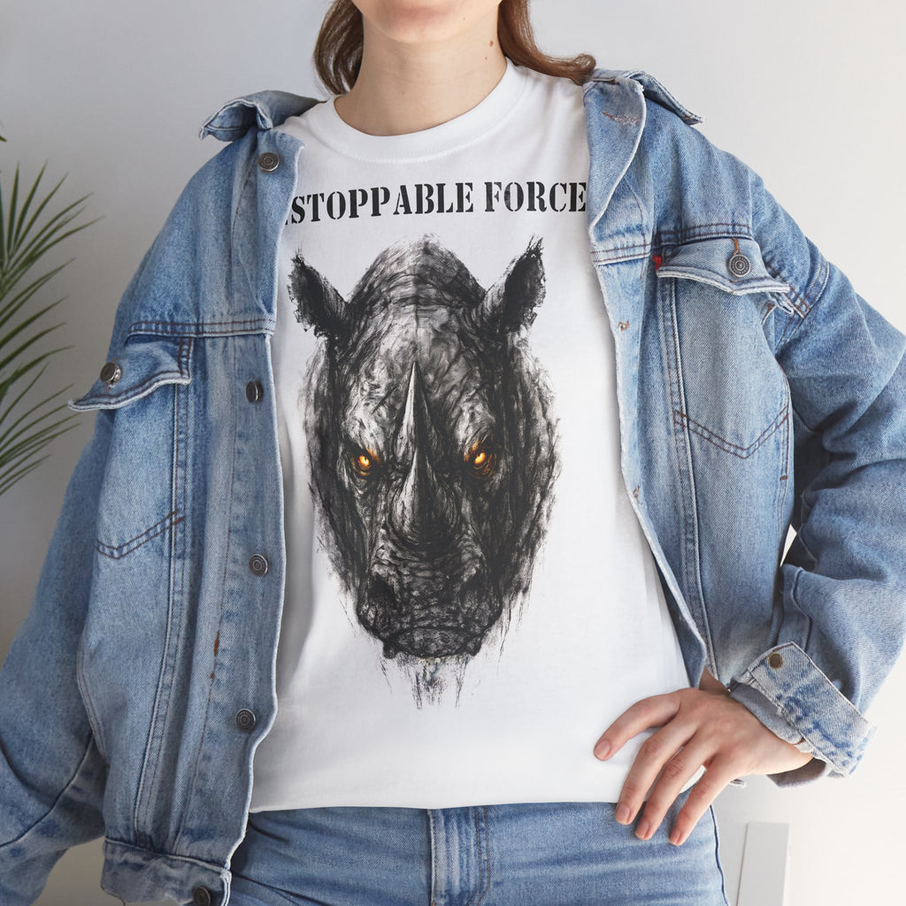 Nashorn - Unstoppable Force: Frontprint, Unisex T-Shirt - Animal-Collection