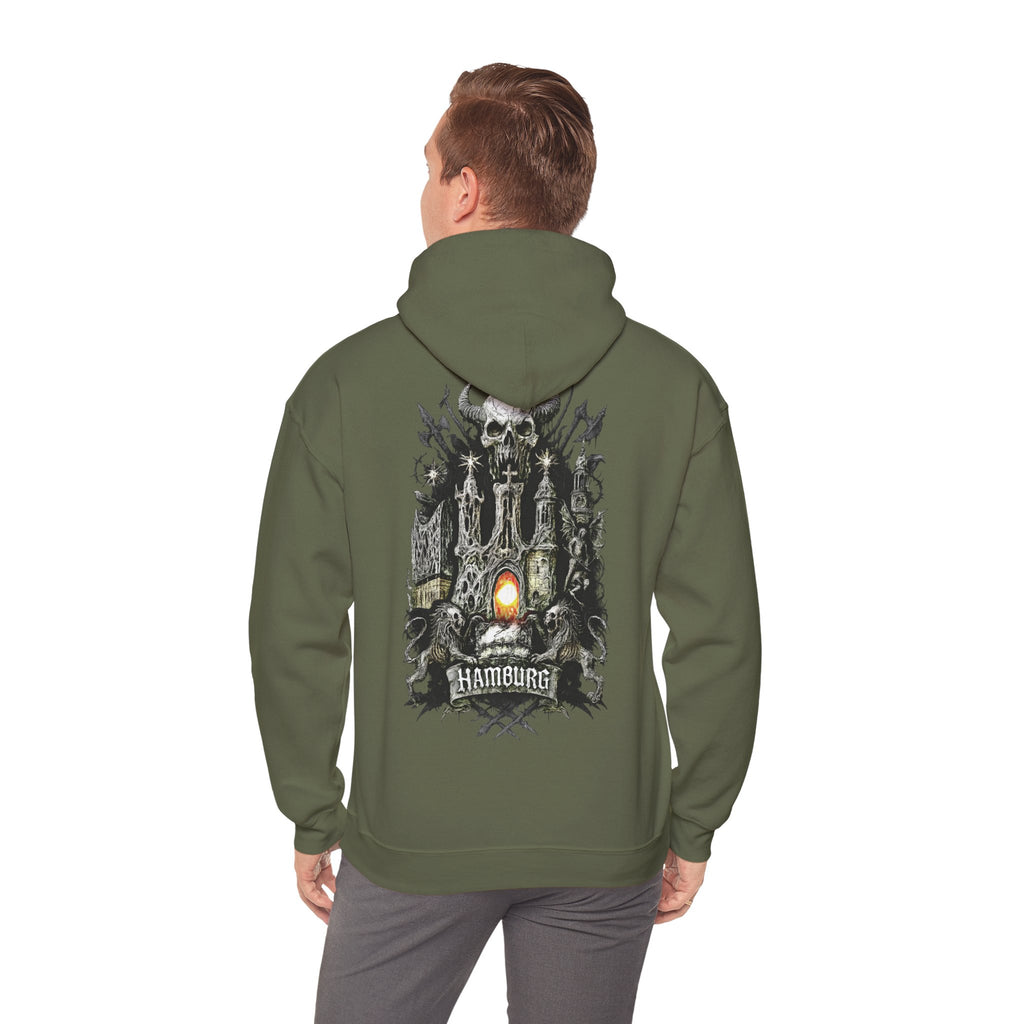 Hamburg "Night Crew" - Front-/Backprint Unisex Hoodie: **Grimwater-Edition**