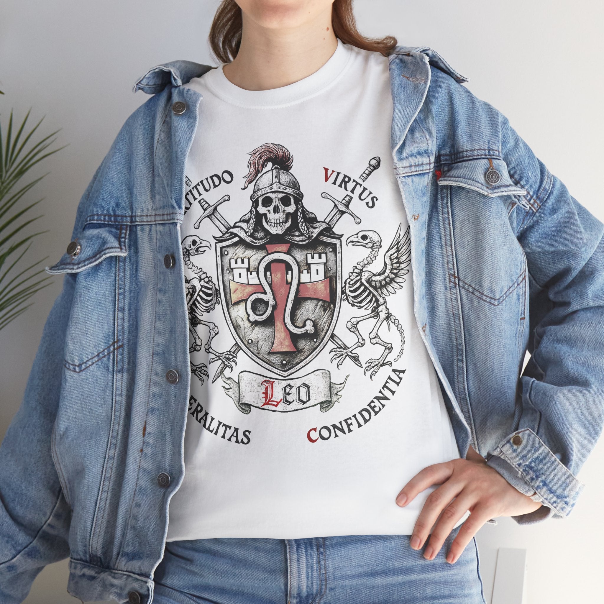 Löwe: Frontprint, Unisex T-Shirt **Grimwater-Edition** Sternzeichen Astrologie (Leo)