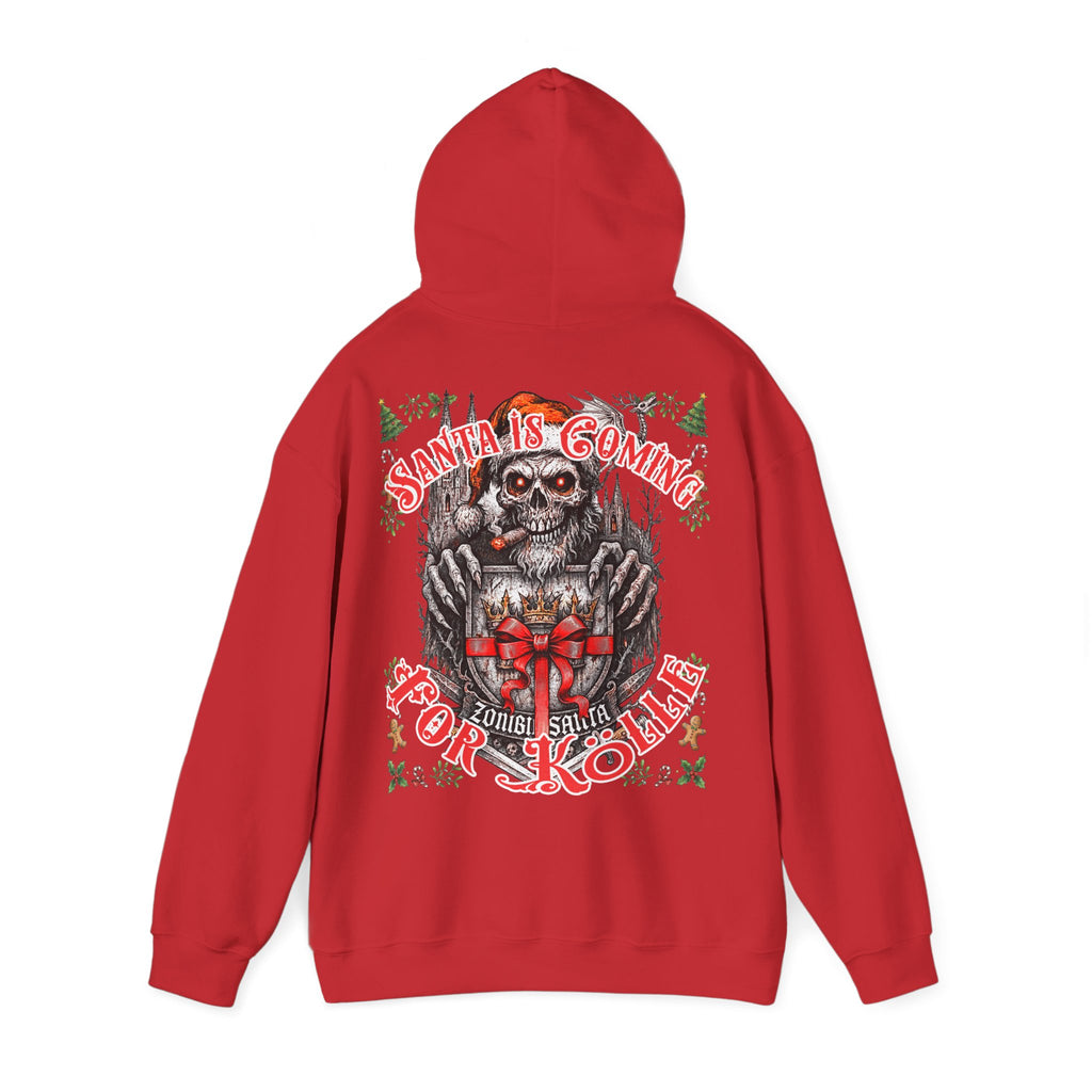 Santa Claus coming 4 Kölle: Front-/Backprint, Unisex Hoodie