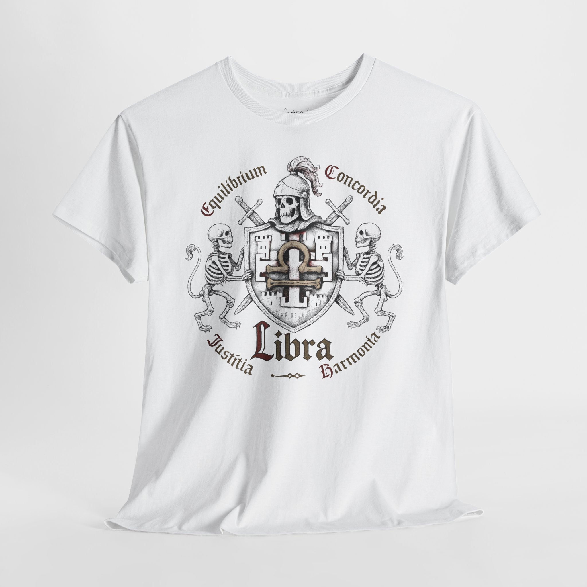 Waage: Frontprint, Unisex T-Shirt **Grimwater-Edition** Sternzeichen Astrologie (Libra)
