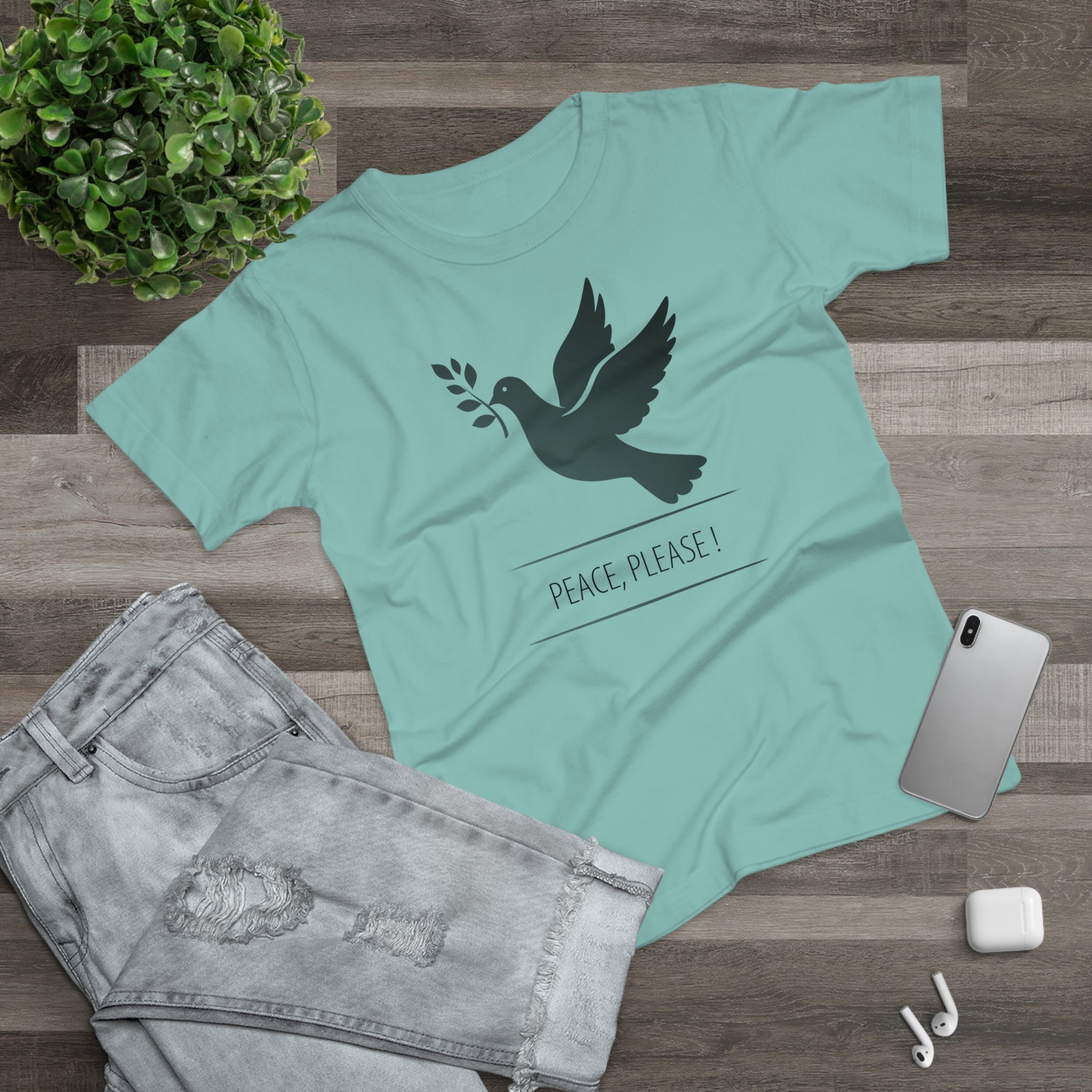 Peaceful Dove, Frontprint, Women's T-Shirt - Casual Wear, Gift for Friends, Inspirational Tee, Mindfulness, Peace Activism