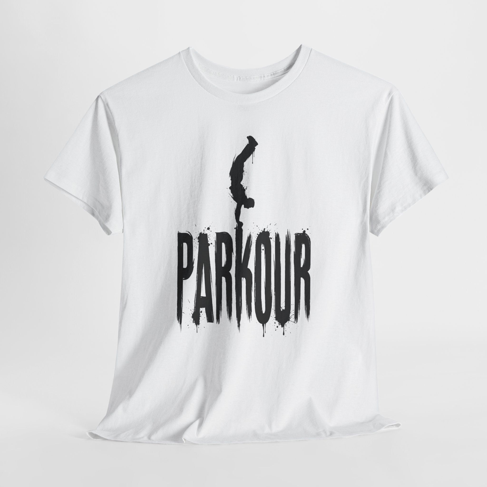 Parkour 03: Frontprint, Unisex T-Shirt - Urban Stunt Silhouette Crewneck