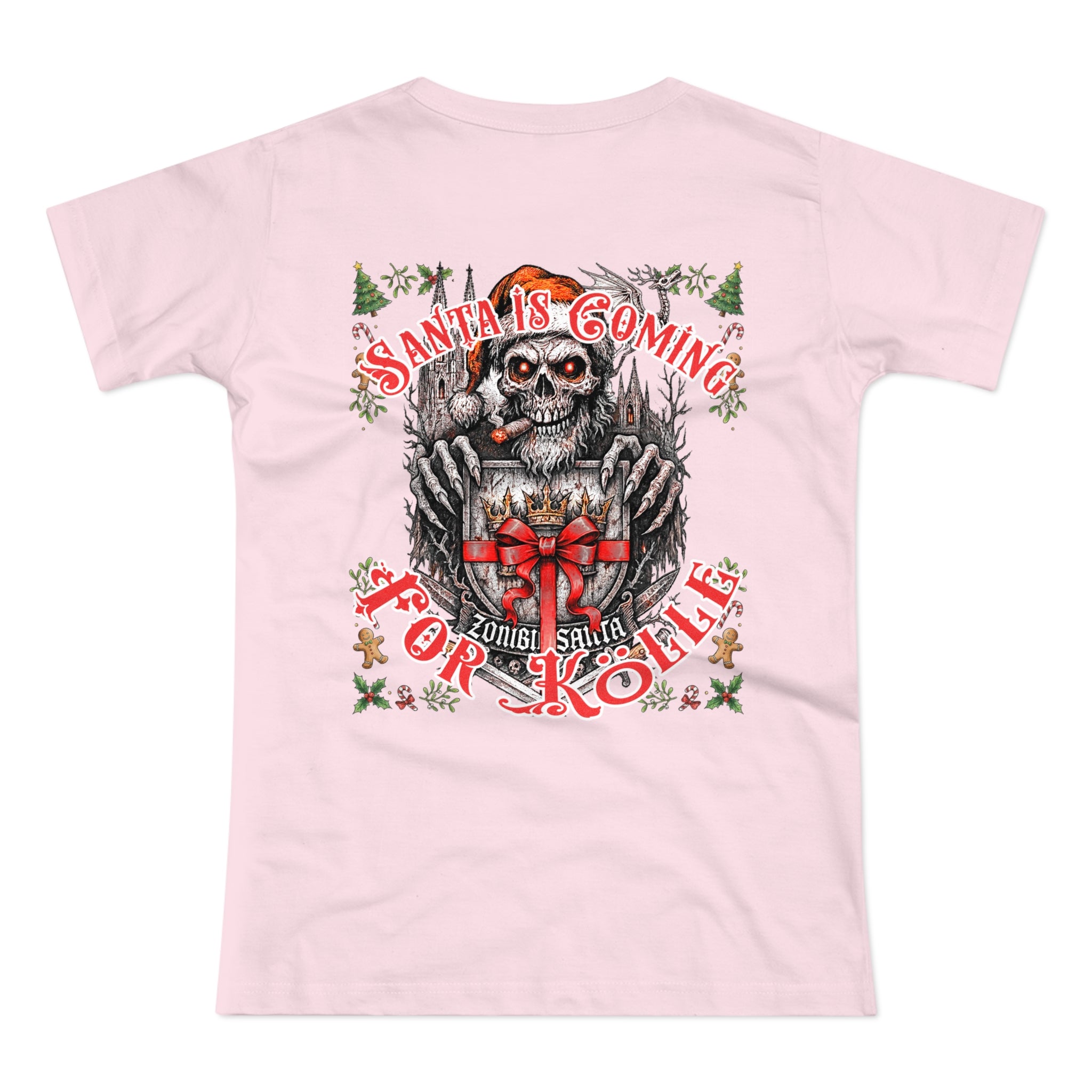Santa Is Coming 4 Kölle: Front-/Backprint, Womens' T-Shirt