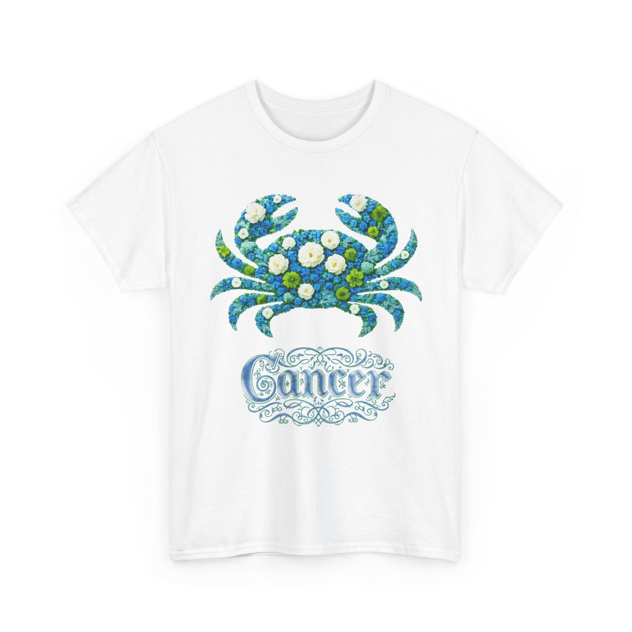 Cancer Floral Zodiac Tee, Astrology Shirt, Gift for Cancer, Horoscope Apparel, Unisex Tees, Cute Crab Design
