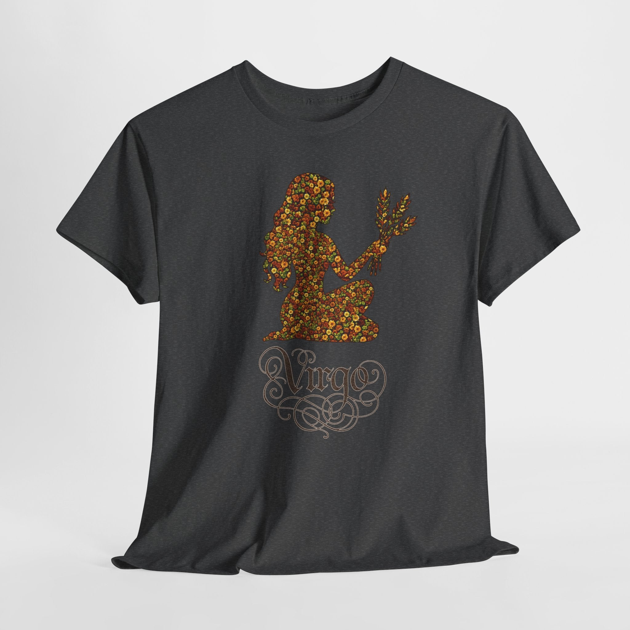 Virgo Floral Zodiac Tee for Astrology Lovers, Unisex Cotton T-Shirt, Boho Style Shirt, Astrology Gift, Star Sign Tee