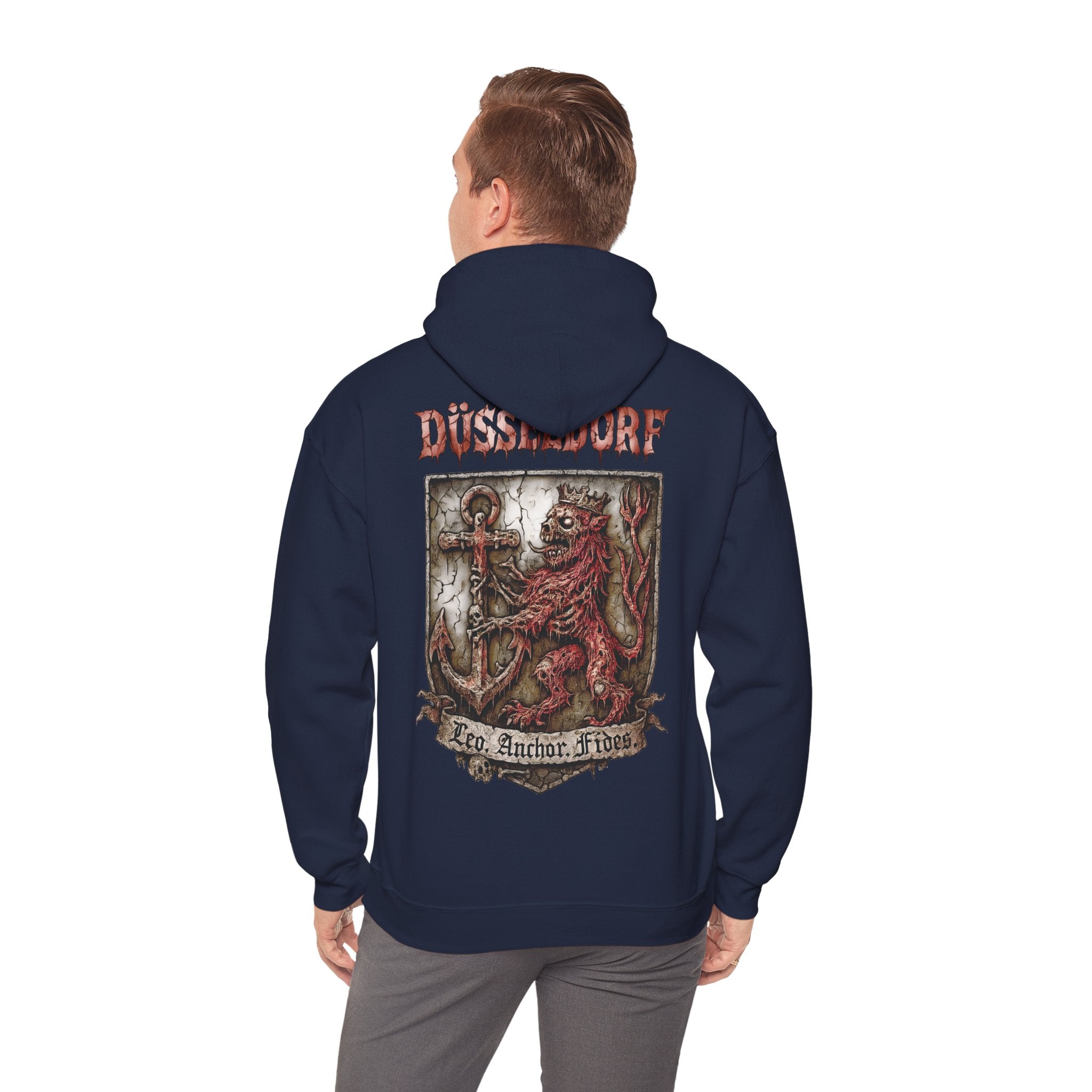 Düsseldorf Front-/Backprint - Fides ultra mortem!  Leo, Anchor, Fides: Grimwater-Edition - Hoodie