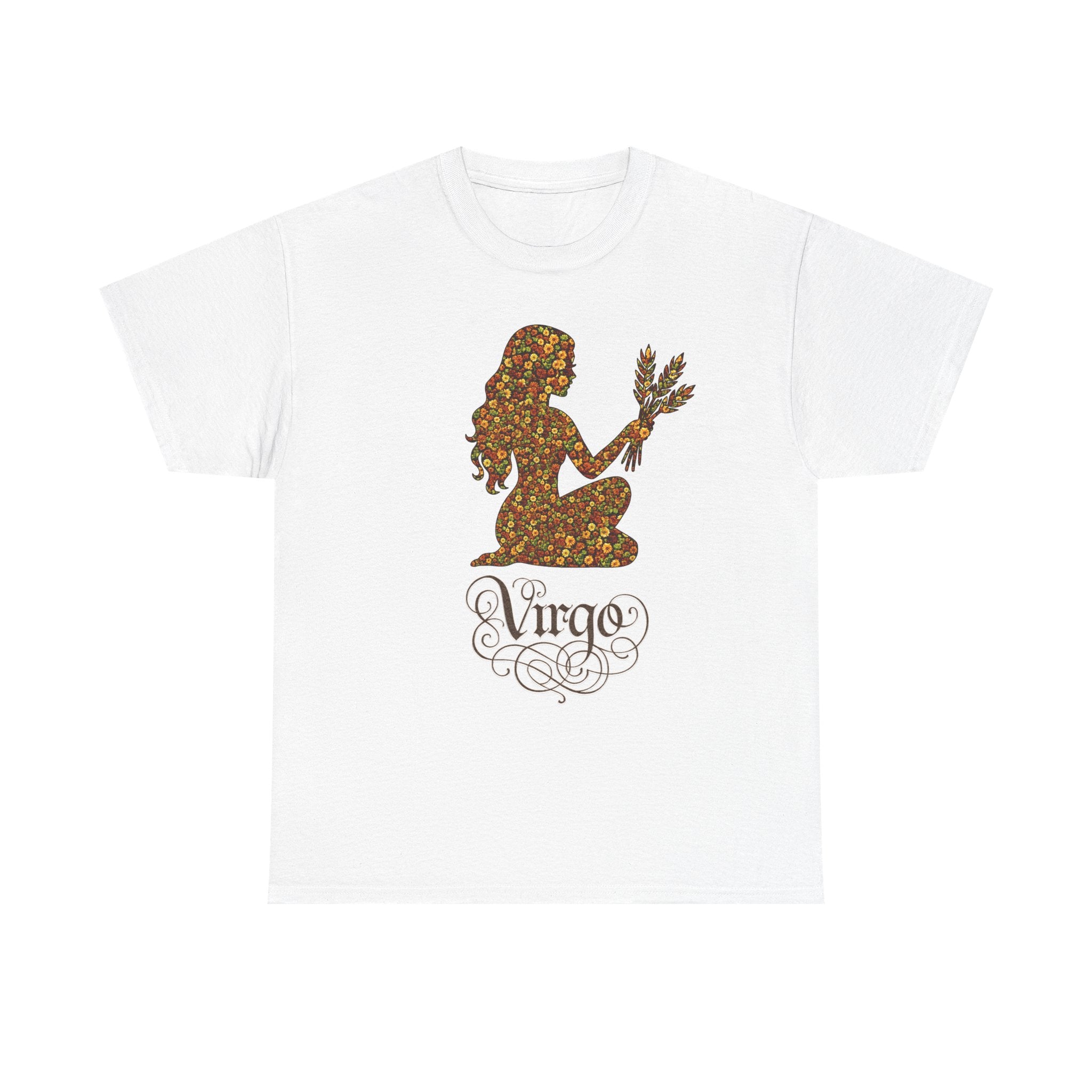 Virgo Floral Zodiac Tee for Astrology Lovers, Unisex Cotton T-Shirt, Boho Style Shirt, Astrology Gift, Star Sign Tee