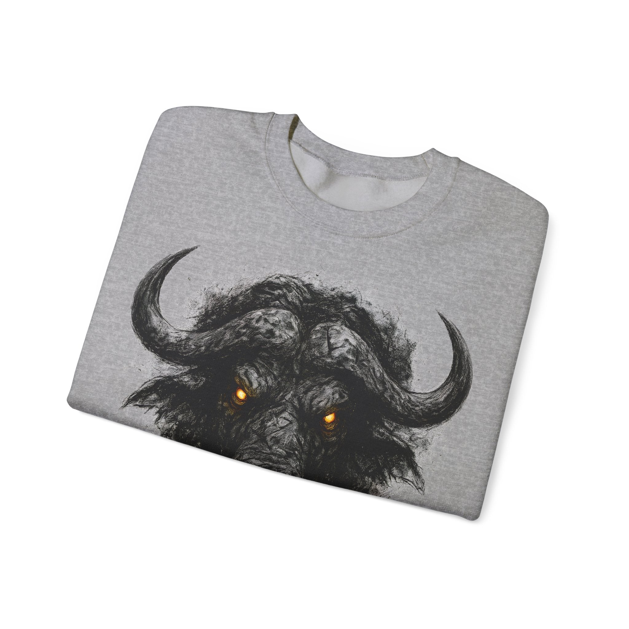 Büffel: Animals-Collection, Frontprint, Unisex Sweatshirt, Buffalo Spirit