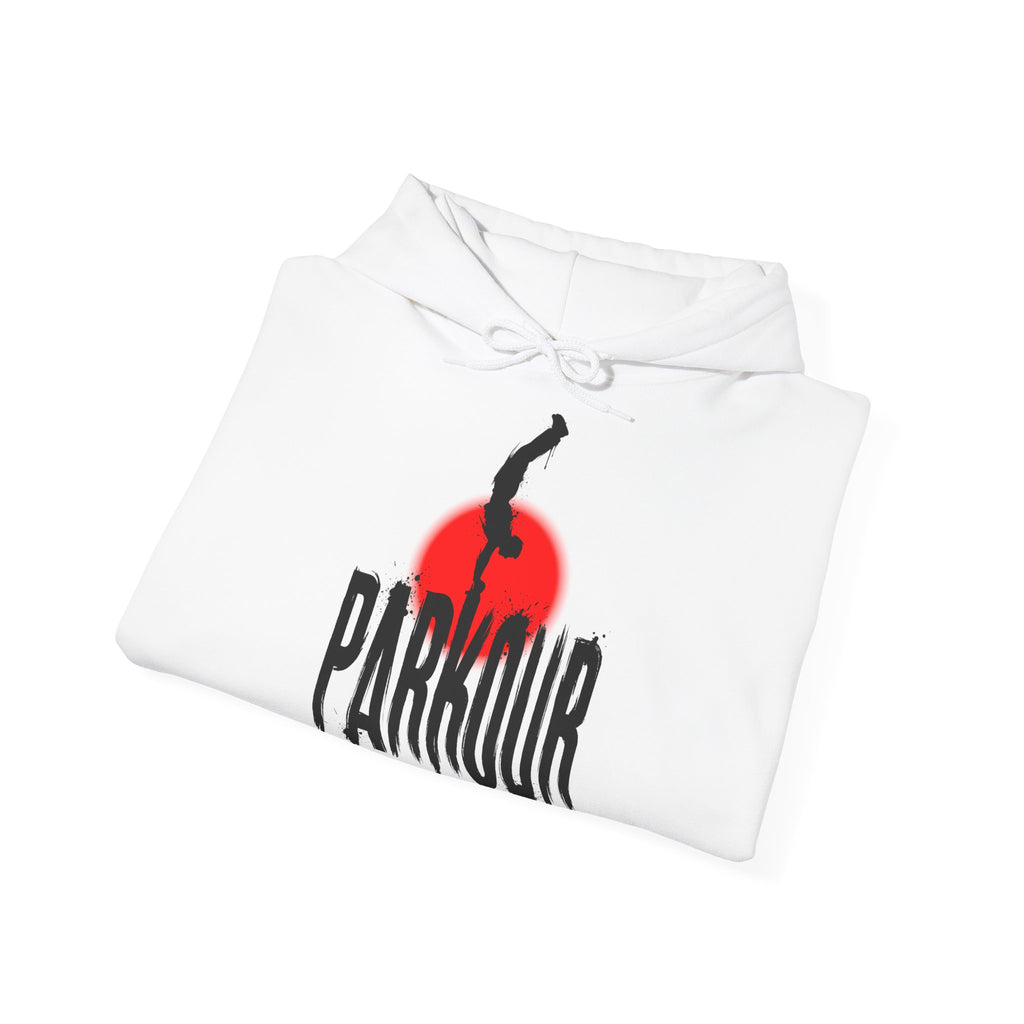 Parkour B: Frontprint, Unisex Sweatshirt - Urban Stunt Silhouette Crewneck