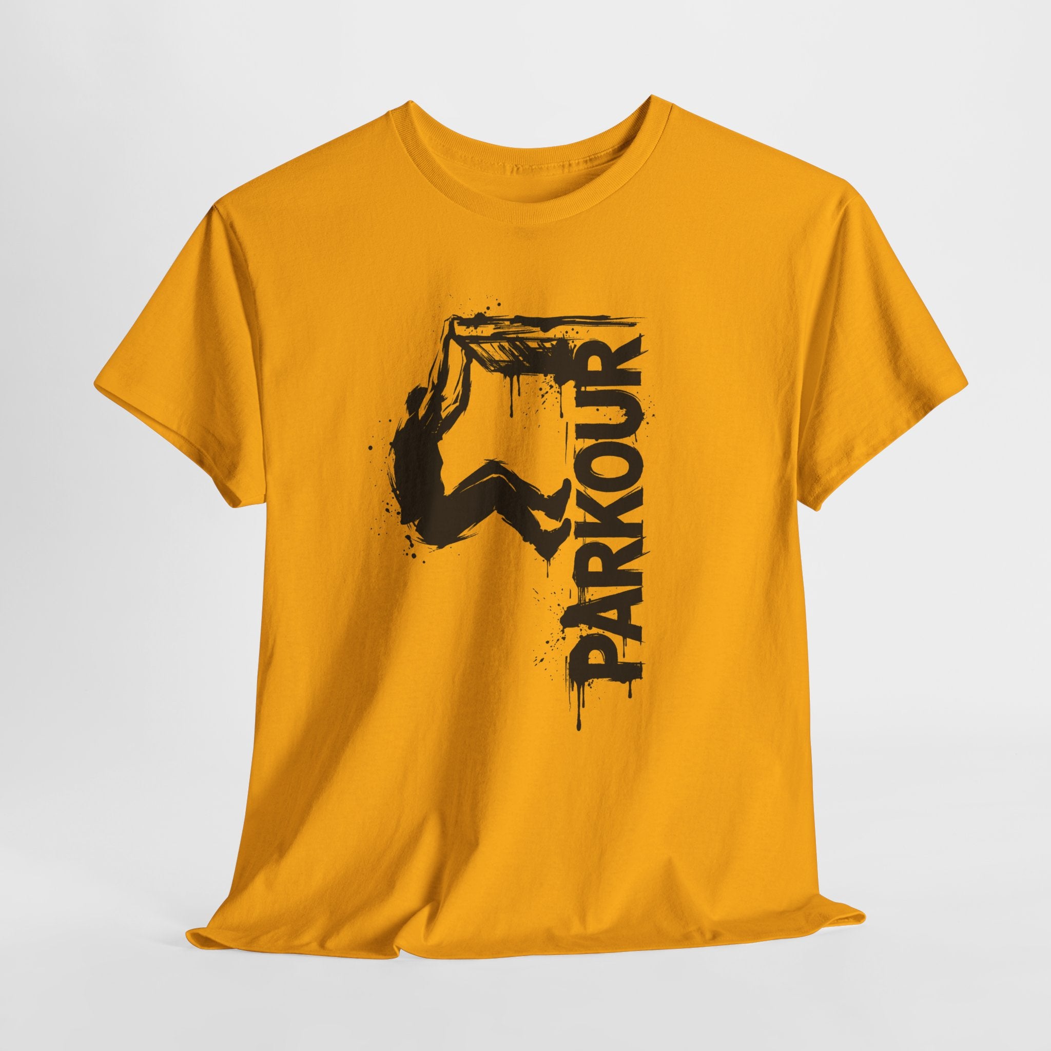 Parkour 09: Frontprint, Unisex T-Shirt - Urban Stunt Silhouette Crewneck